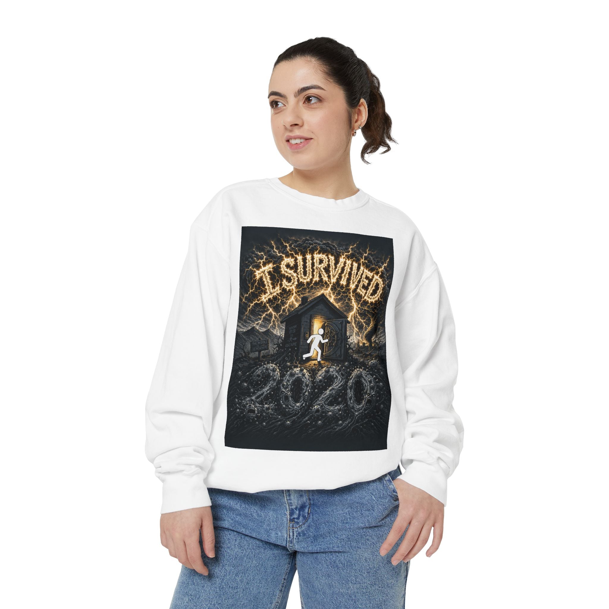 I Survived 2020 — Original PILOT Design Unisex Garment-Dyed Sweatshirt