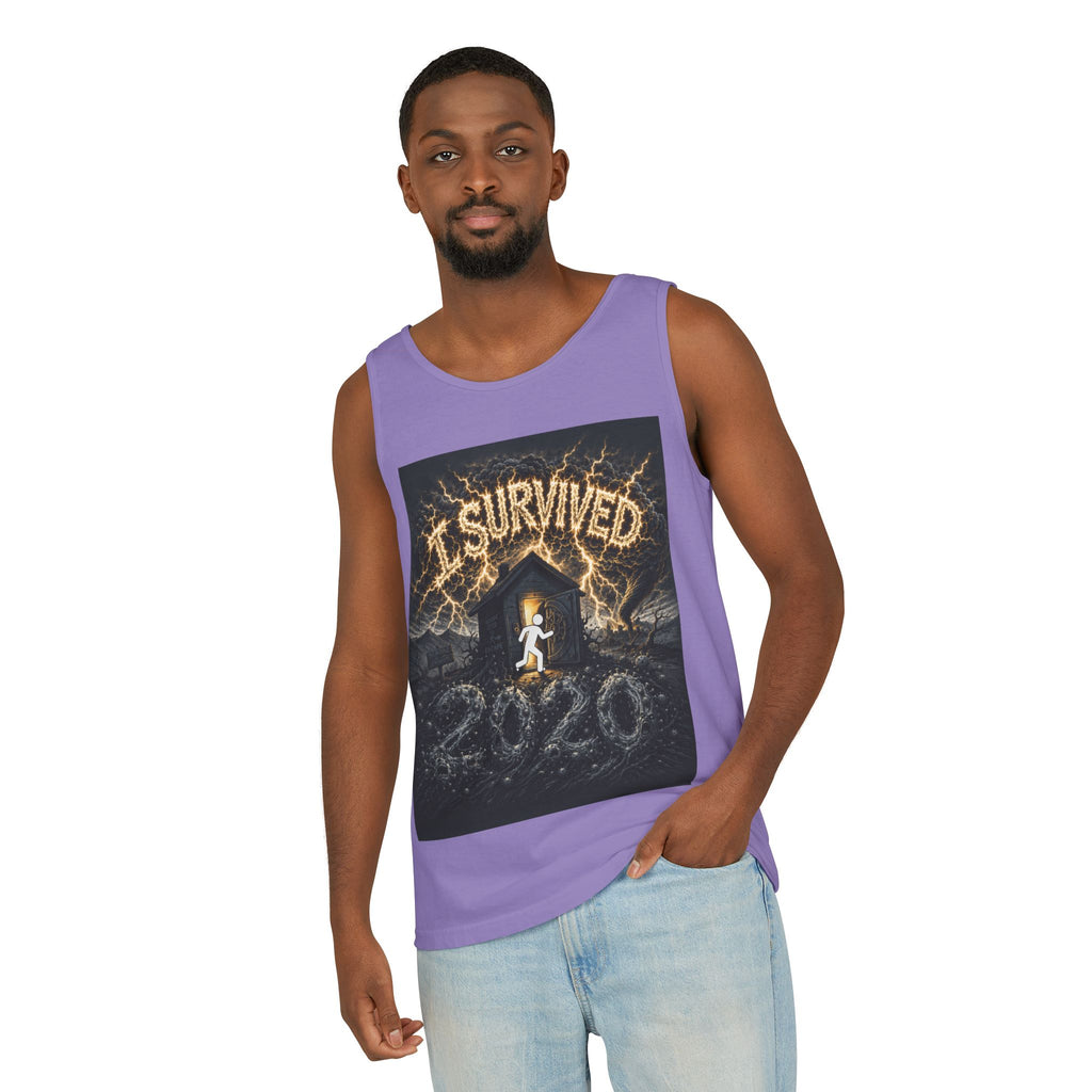 I Survived 2020 — Original Design Teaser Tee | Season 1 Premiere Drop Unisex Garment-Dyed Tank Top