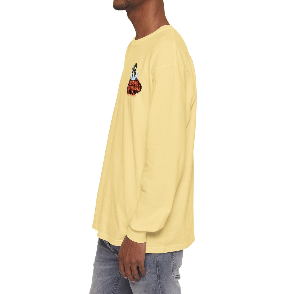 I Survived 2020 — "Please Stand By" Test Pattern Tee Wildfire Signal Edition Summer Premiere Unisex Garment-Dyed Long Sleeve T-Shirt