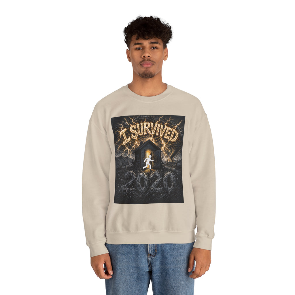 I Survived 2020 — Original Design Teaser Tee | Season 1 Premiere Drop Unisex Heavy Blend™ Crewneck Sweatshirt