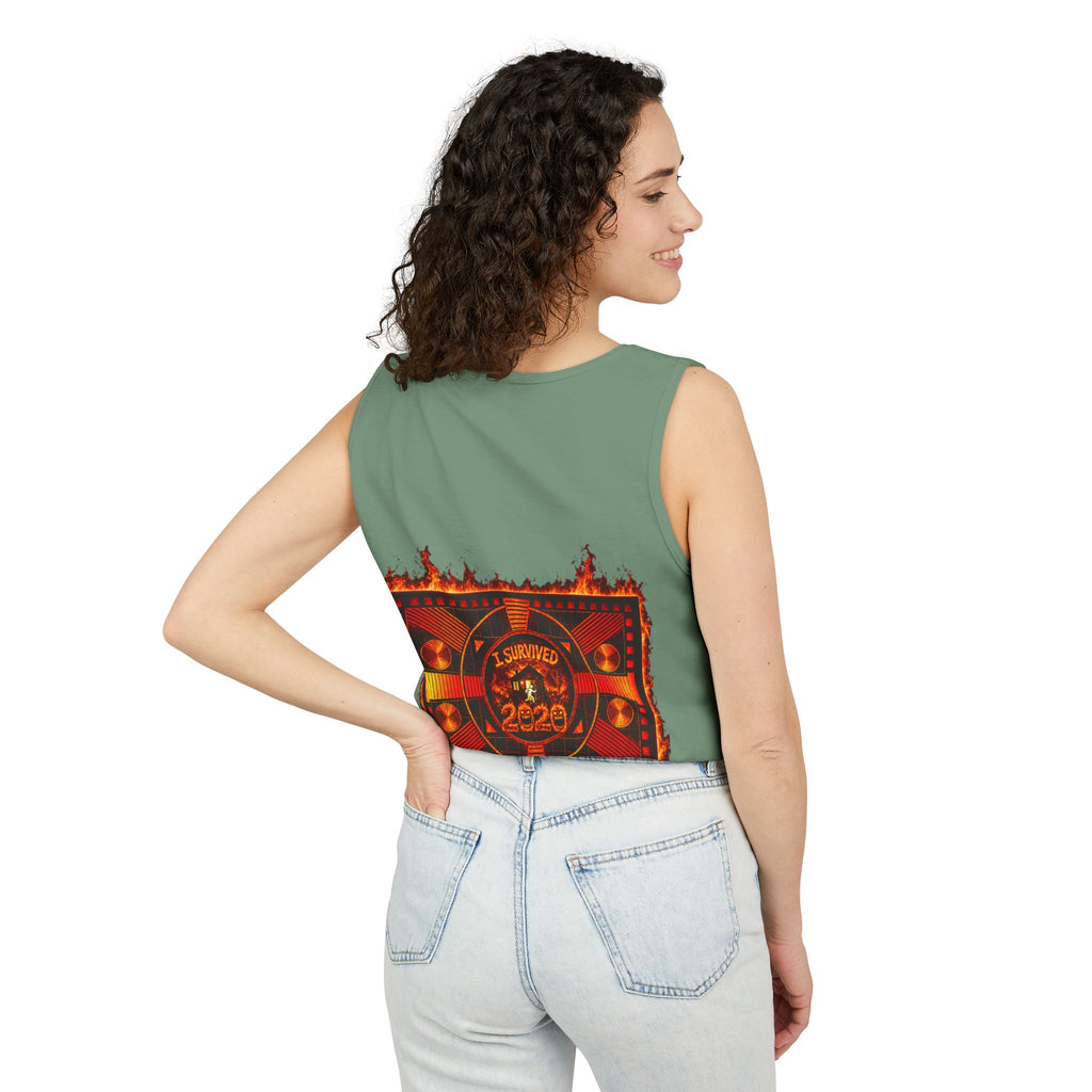 I Survived 2020 — "Please Stand By" Test Pattern Tee Wildfire Signal Edition Summer Premiere Unisex Garment-Dyed Tank Top