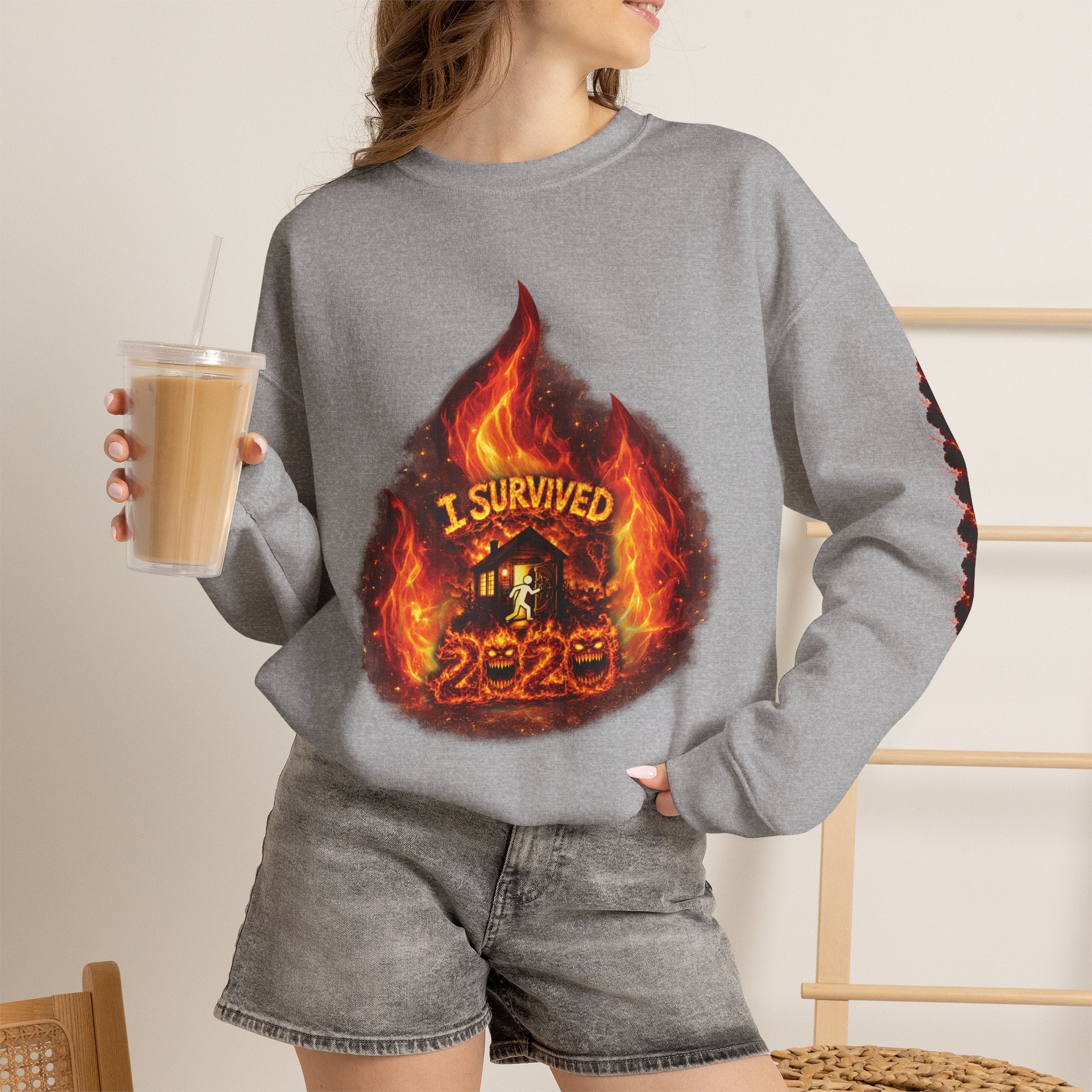 I Survived 2020 — Director's Cut S2:E2 "The Bobcat Fire" | Wildfire Edition Memorial Unisex Heavy Blend™ Crewneck Sweatshirt