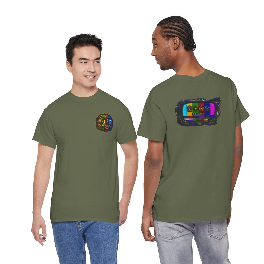 I Survived 2020 — "No Signal" Test Pattern Tee Alien Broadcast Finale Summer Premiere Unisex Heavy Cotton Tee