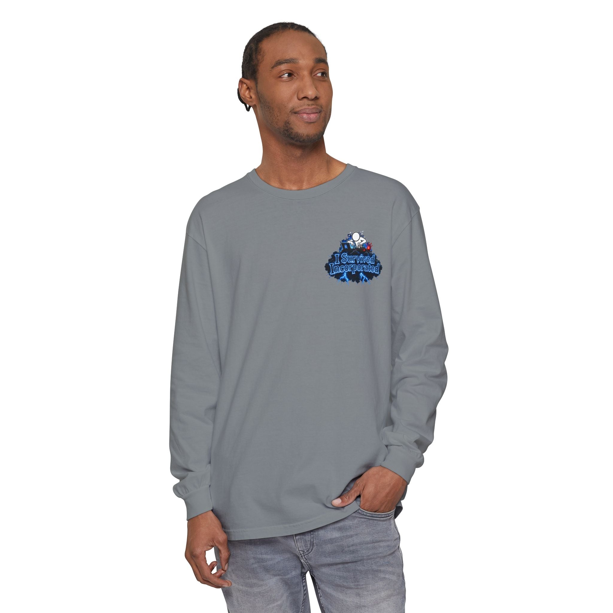 I Survived 2020 — "Please Stand By" Test Pattern Tee Lockdown Edition Summer Exclusive Unisex Garment-Dyed Long Sleeve T-Shirt