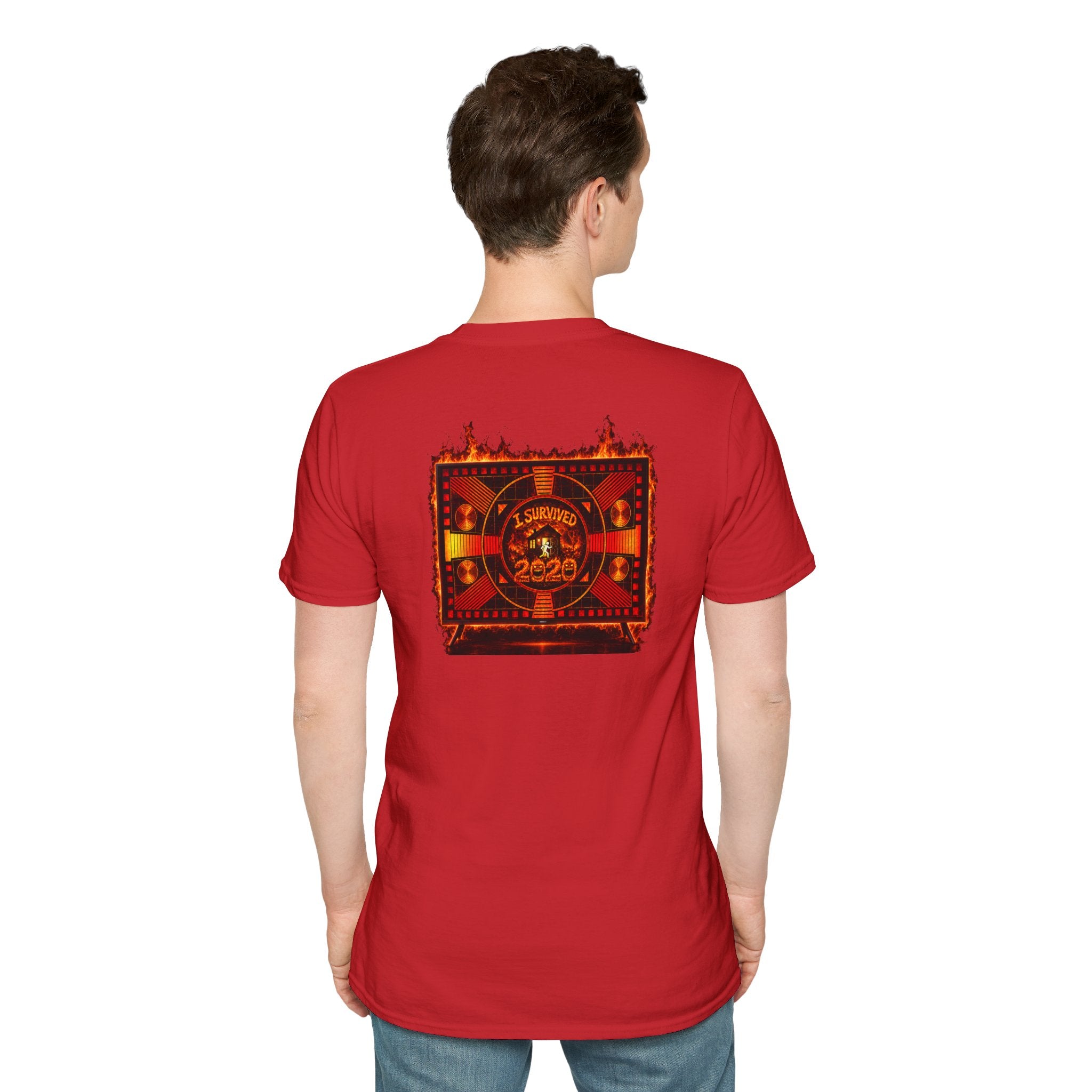 I Survived 2020 — "Please Stand By" Test Pattern Tee Wildfire Signal Edition Summer Premiere Unisex Softstyle T-Shirt