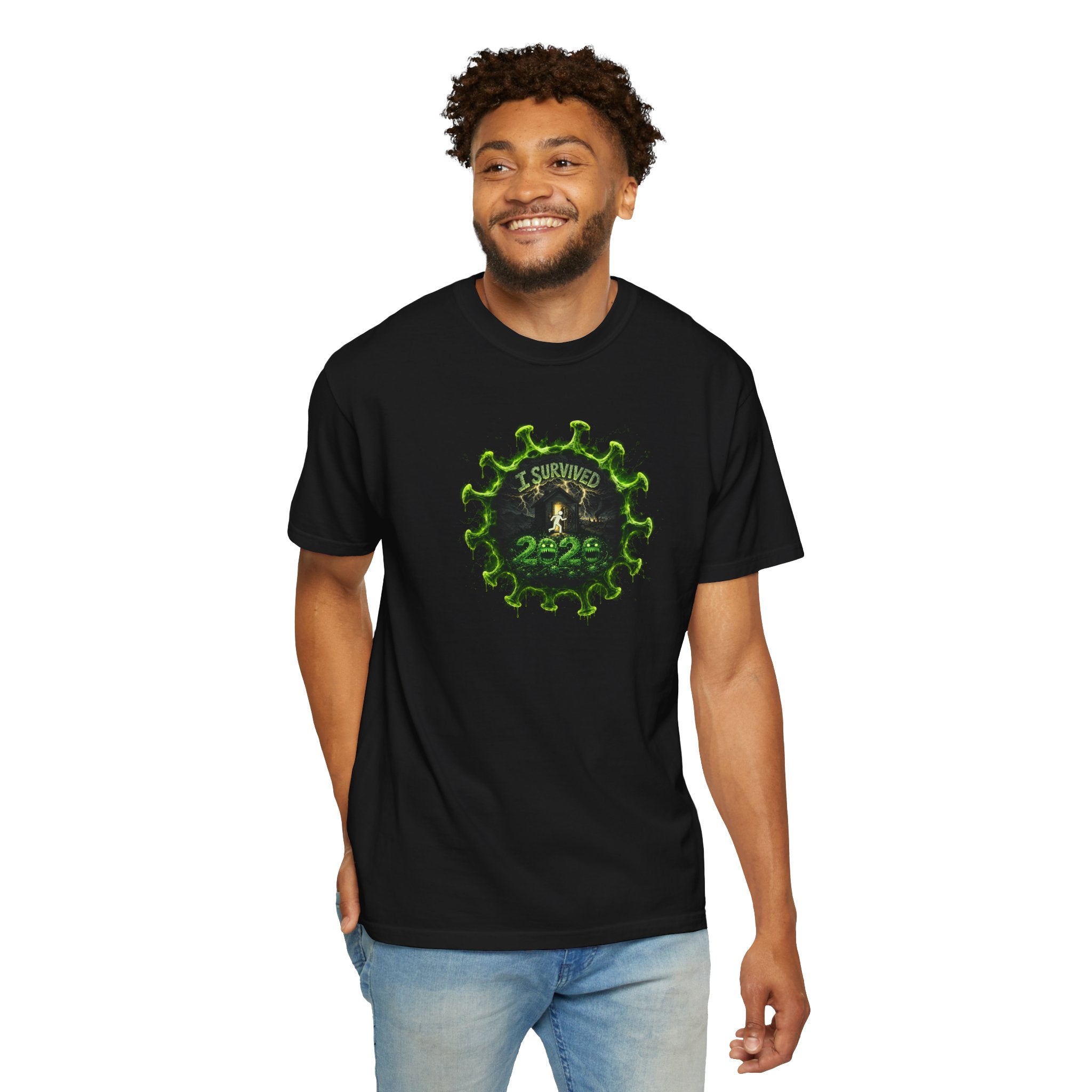 I Survived 2020 —  PANDEMIC S1:E1: Director's Cut "COVID-19: The Coronavirus" Unisex Garment-Dyed T-shirt