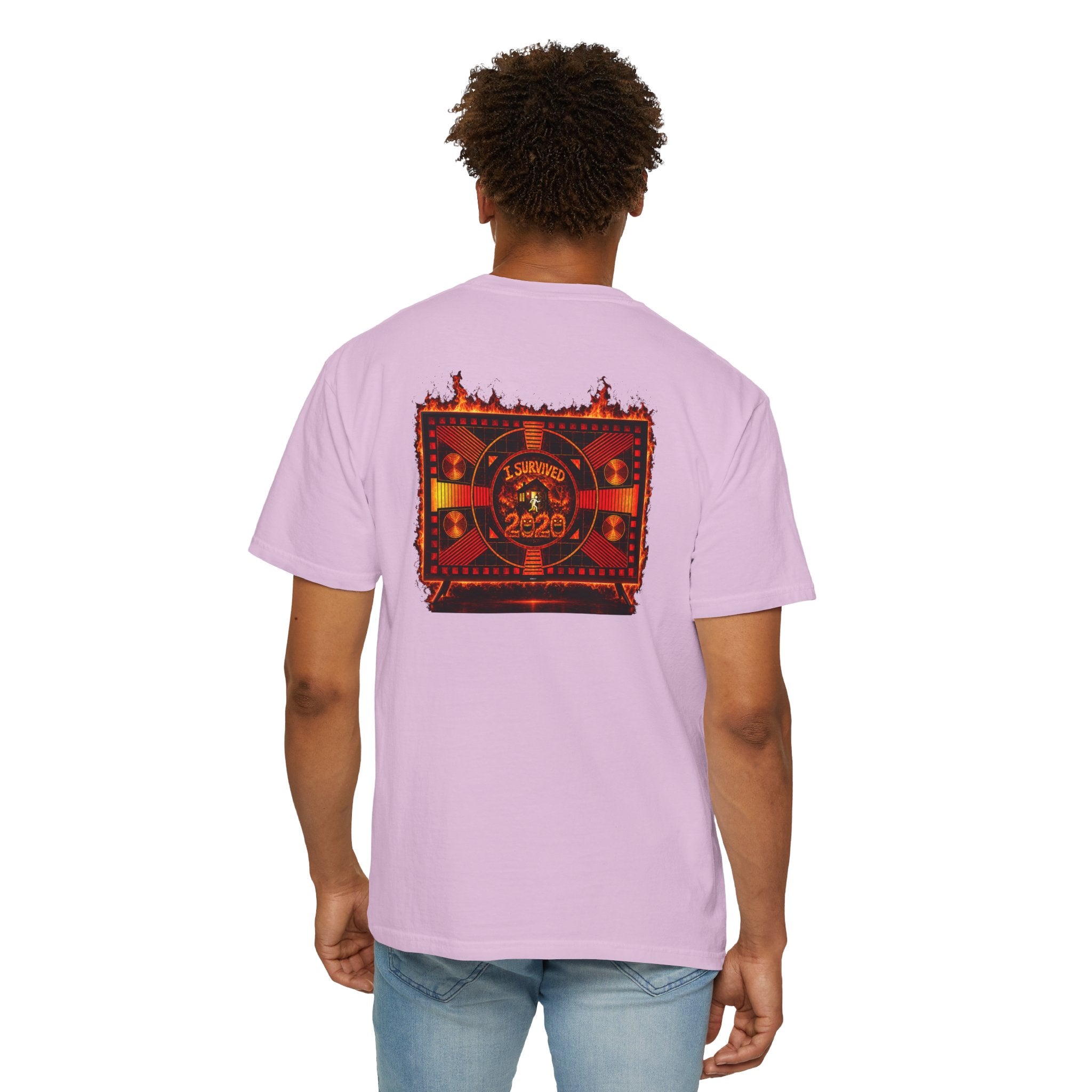 I Survived 2020 — "Please Stand By" Test Pattern Tee Wildfire Signal Edition Summer Premiere Unisex Garment-Dyed T-shirt