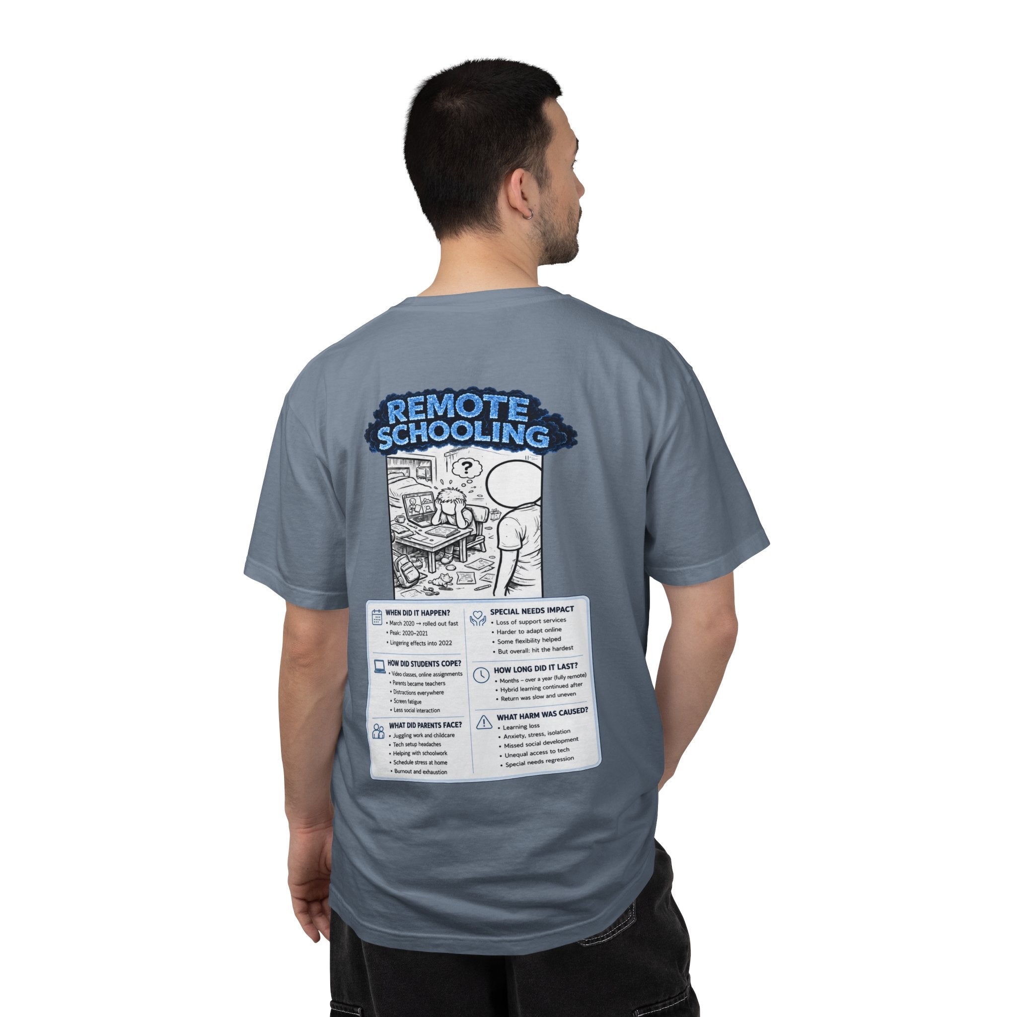 I Survived 2020 —  LOCKDOWN S3:E3: Director's Cut "Remote Schooling" Unisex Garment-Dyed T-shirt