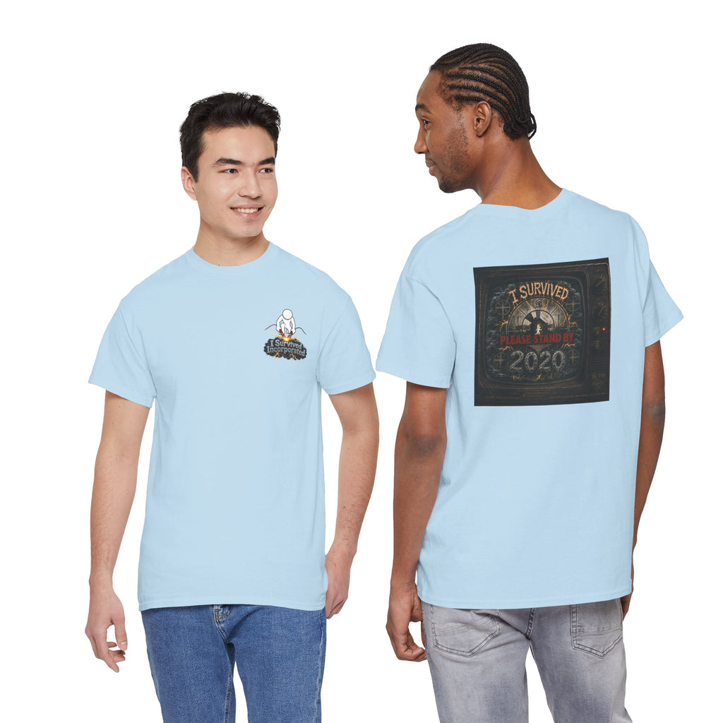 I Survived 2020 — "Please Stand By" Test Pattern Tee Summer Premier Unisex Heavy Cotton Tee