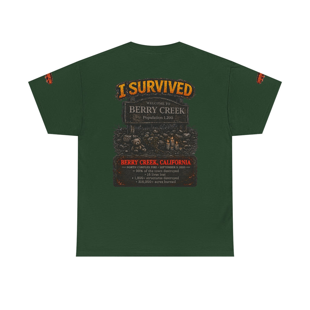 I Survived 2020 — Director's Cut S2:E1 "Berry Creek" | Wildfire Edition Memorial Unisex Heavy Cotton Tee (SPECIAL EDITION)