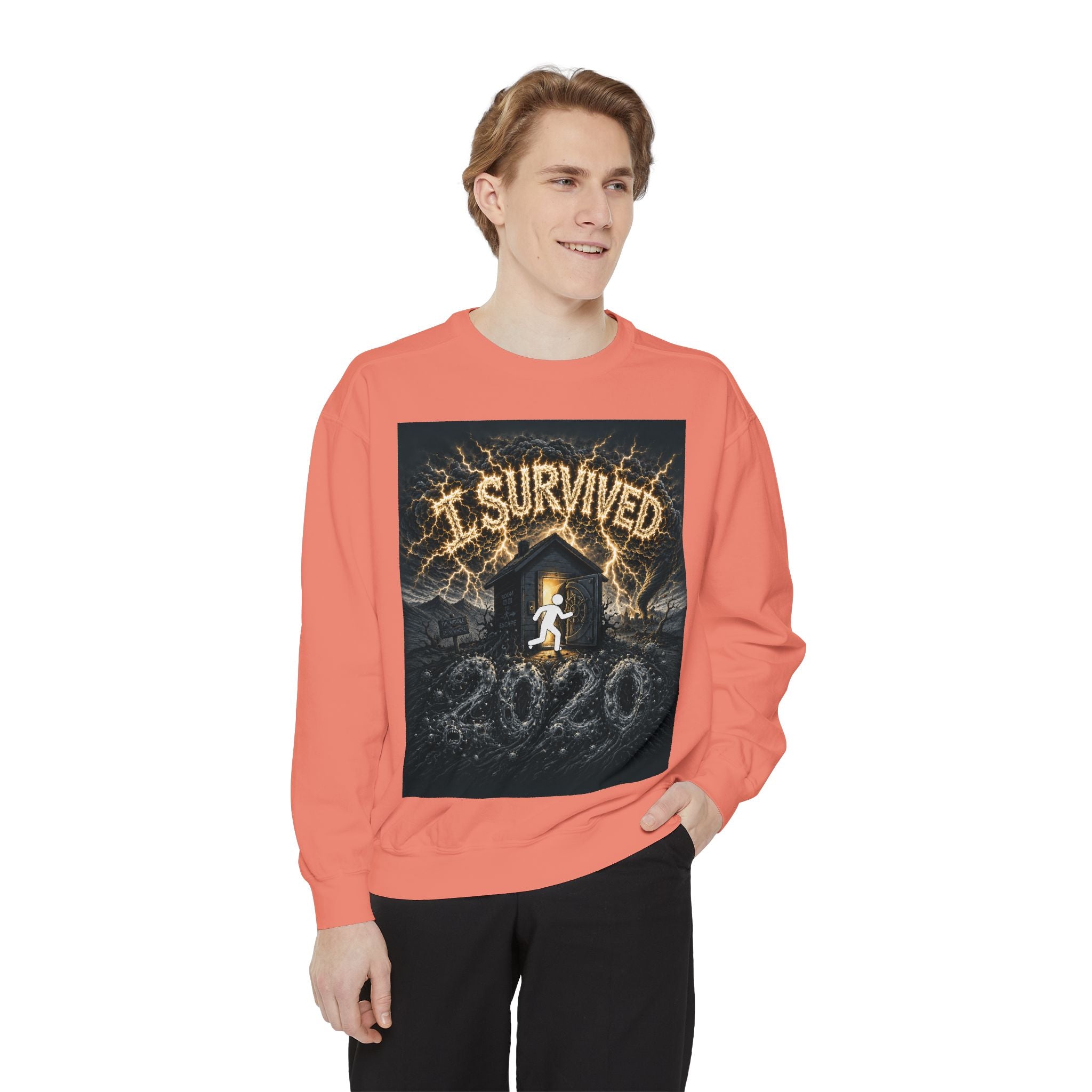I Survived 2020 — Original Design Teaser Sweatshirt | Season 1 Premiere Drop Unisex Garment-Dyed Sweatshirt