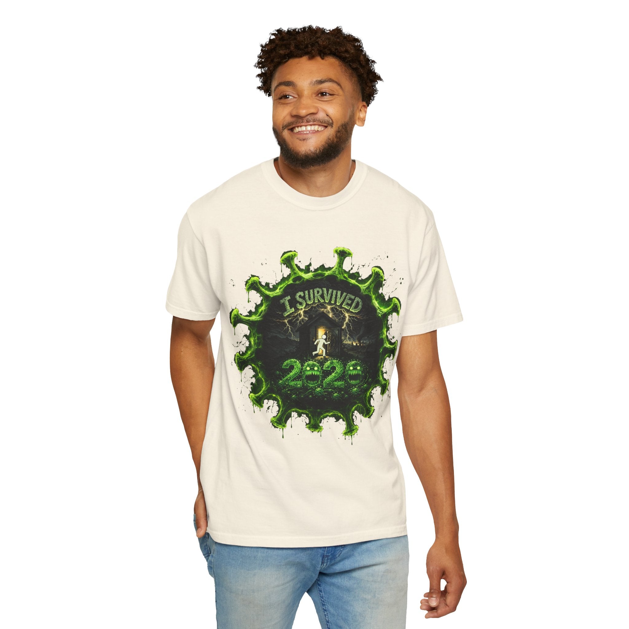 I Survived 2020 — Director's Cut S1:E3 "The Jab!" | Pandemic Edition Unisex Garment-Dyed T-shirt