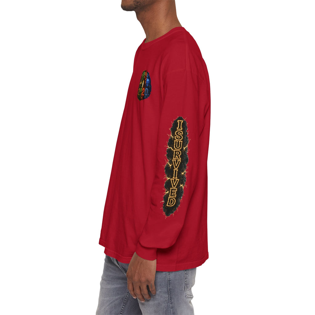 I Survived 2020 — "No Signal" Test Pattern Tee Special Edition Alien Broadcast Finale Summer Premiere Unisex Garment-Dyed Long Sleeve T-Shirt