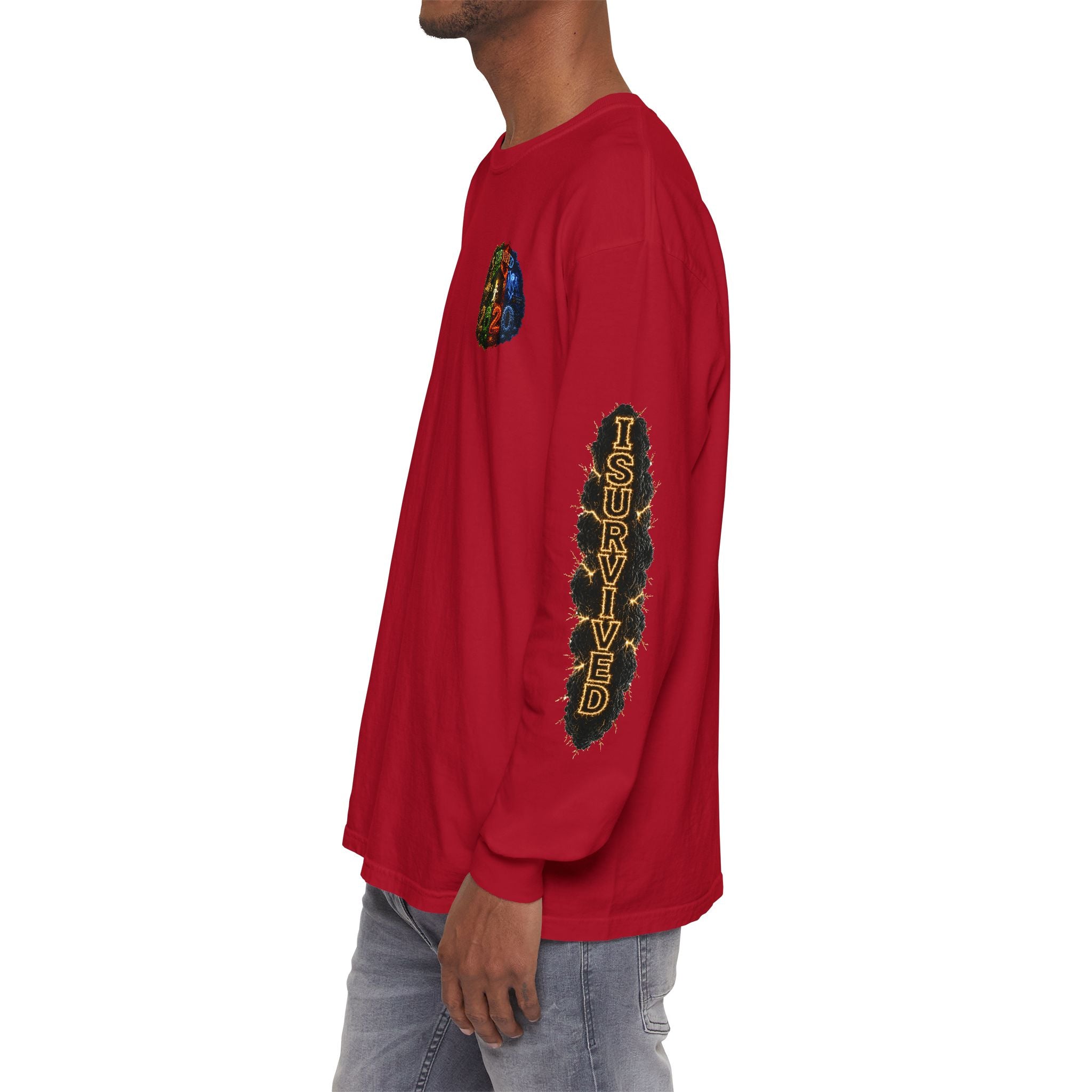 I Survived 2020 — "No Signal" Test Pattern Tee Special Edition Alien Broadcast Finale Summer Premiere Unisex Garment-Dyed Long Sleeve T-Shirt