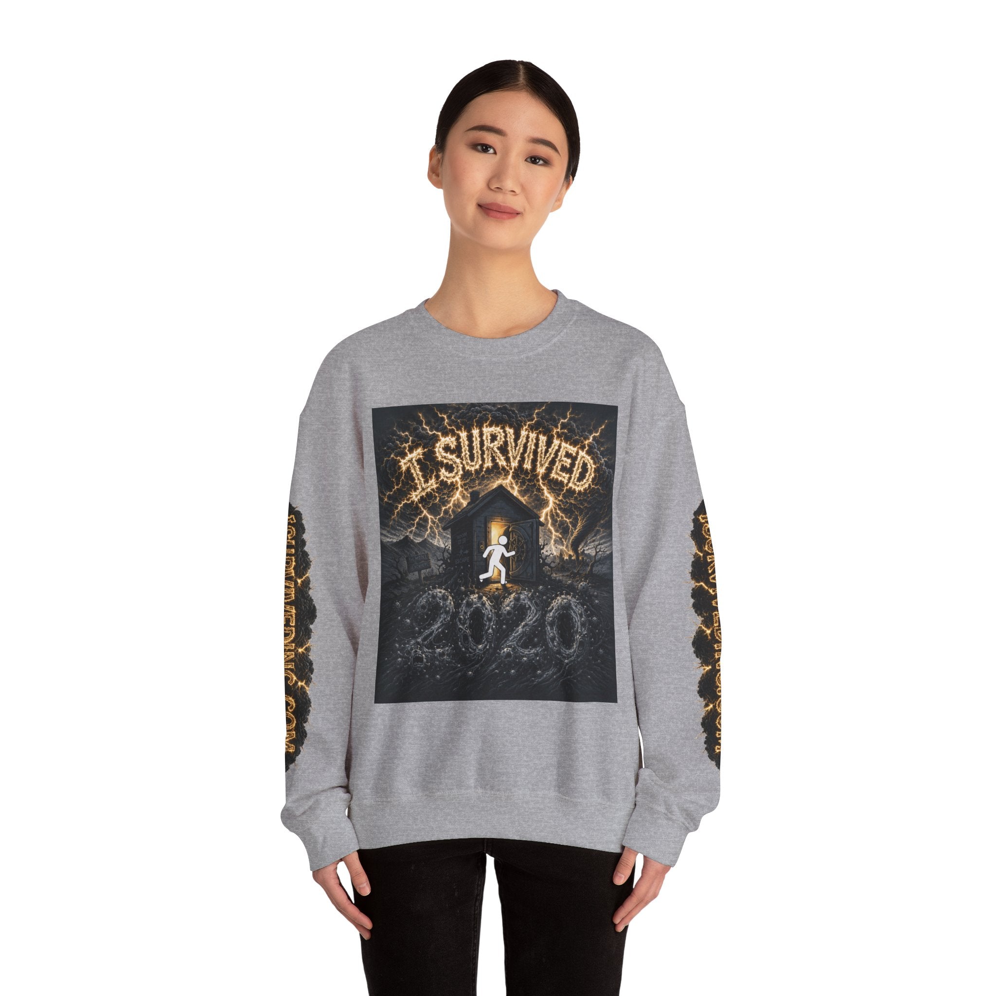 I Survived 2020 — Original Design Teaser Tee | Season 1 Premiere Drop Unisex Heavy Blend™ Crewneck Sweatshirt (SPECIAL EDITION)