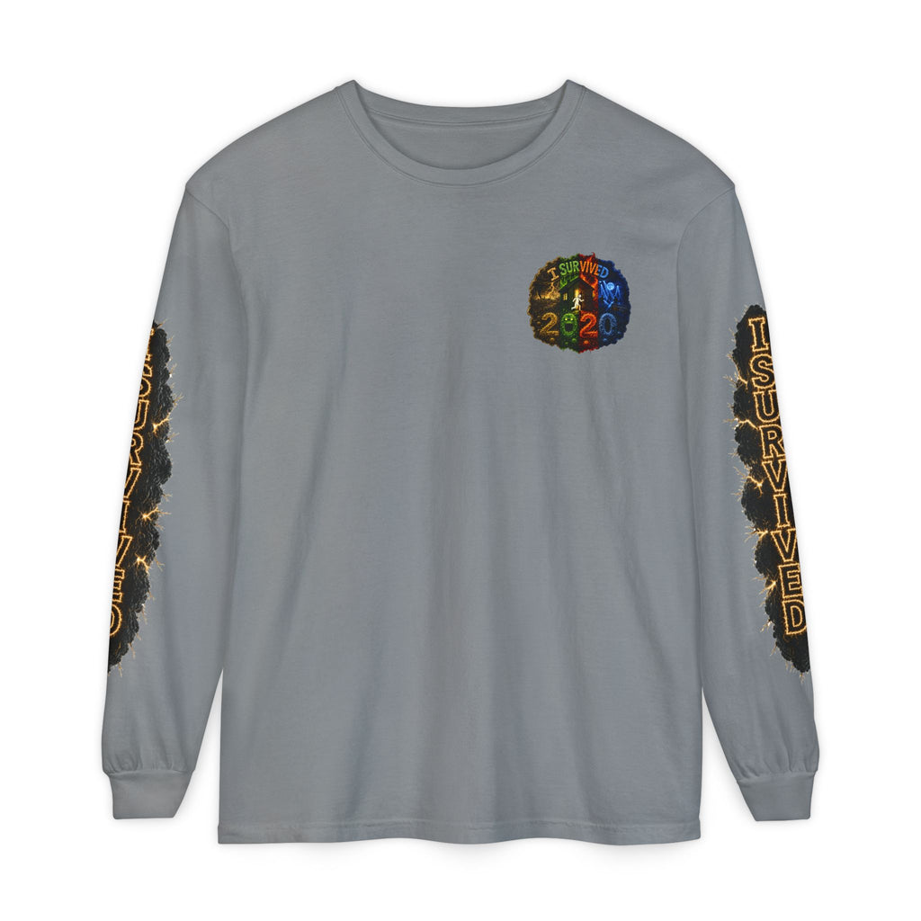 I Survived 2020 — "No Signal" Test Pattern Tee Special Edition Alien Broadcast Finale Summer Premiere Unisex Garment-Dyed Long Sleeve T-Shirt