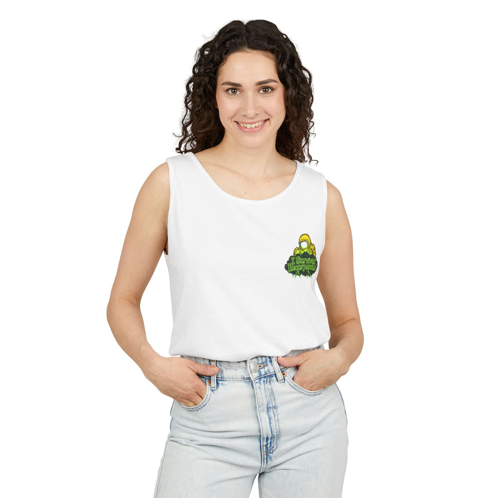 I Survived 2020 — "Please Stand By" Test Pattern Toxic Signal Tee Summer Premiere Unisex Garment-Dyed Tank Top