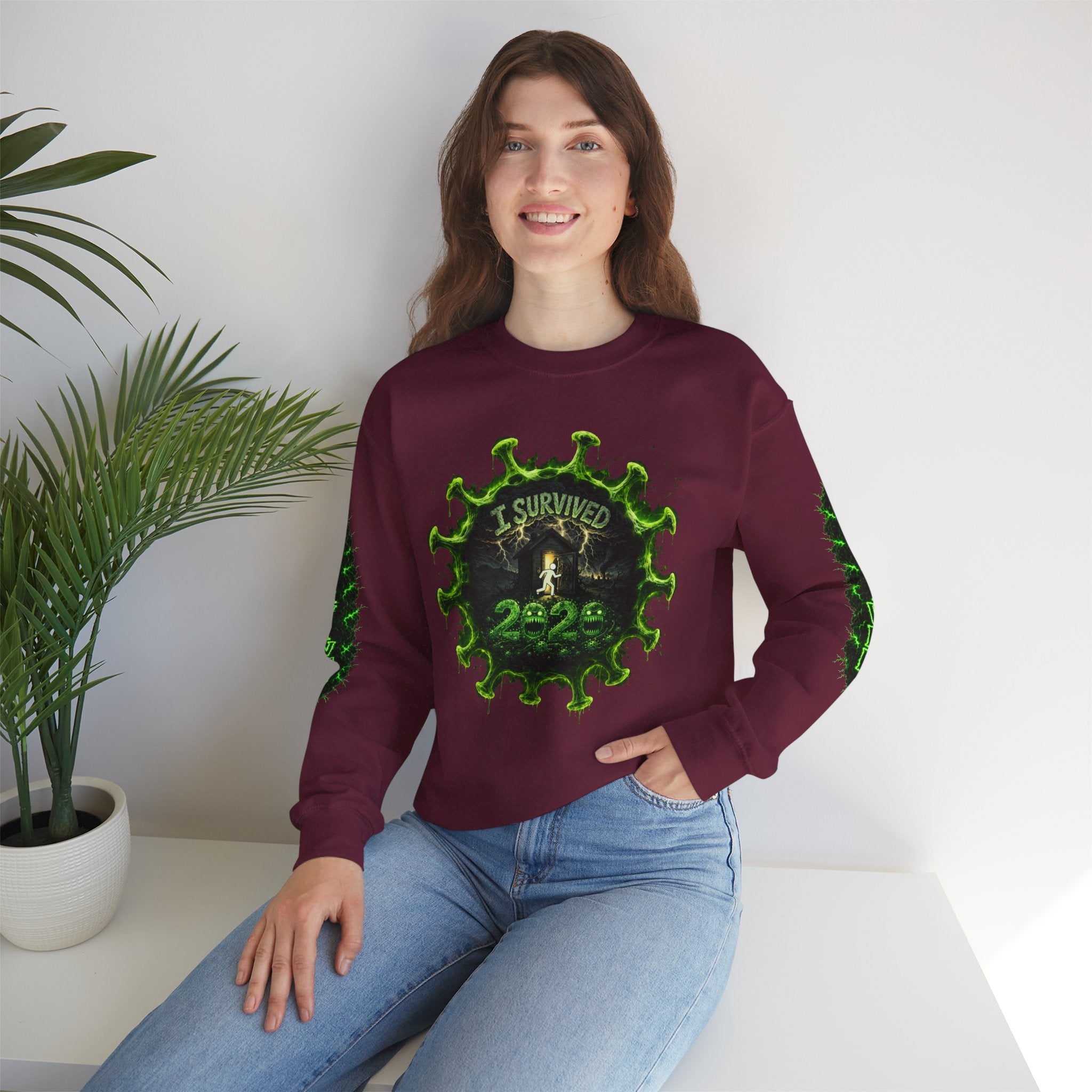 I Survived 2020 — Director's Cut S1:E1 "COVID-19: The Coronavirus" | Pandemic Edition Unisex Heavy Blend™ Crewneck Sweatshirt