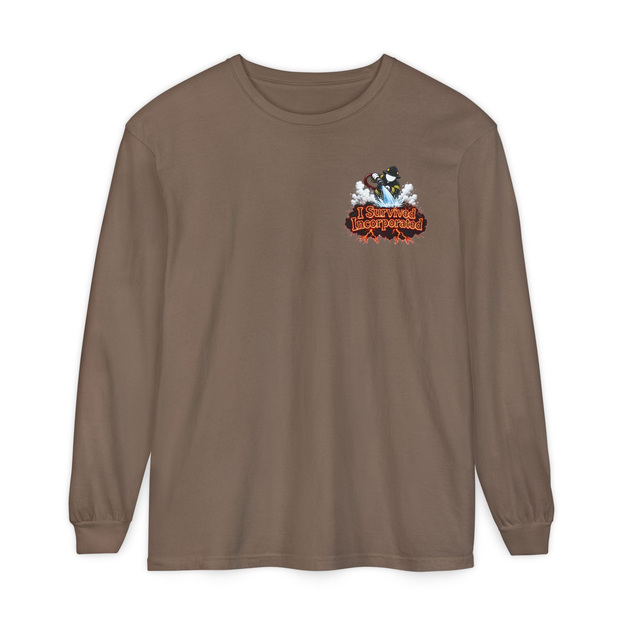 I Survived 2020 — "Please Stand By" Test Pattern Tee Wildfire Signal Edition Summer Premiere Unisex Garment-Dyed Long Sleeve T-Shirt