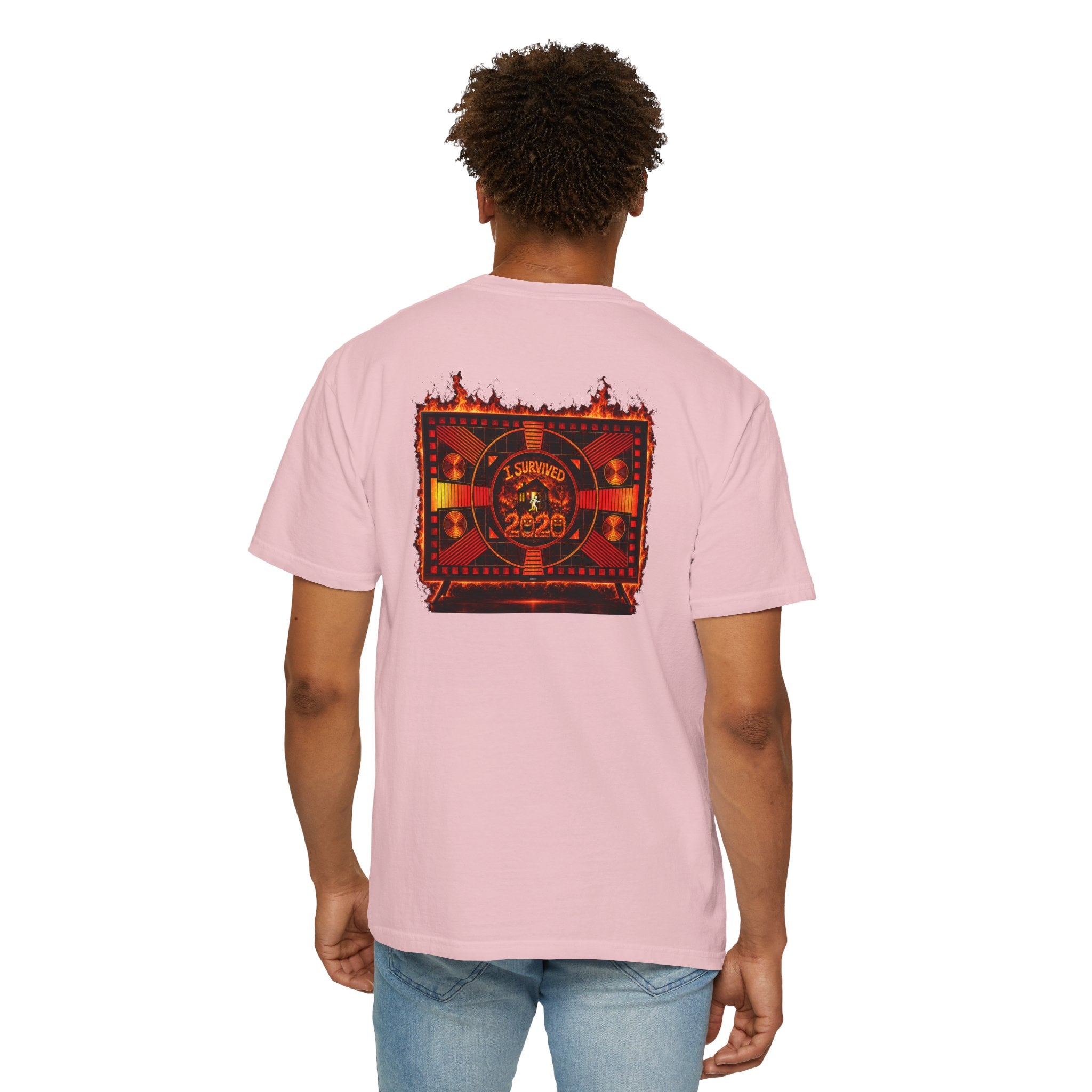 I Survived 2020 — "Please Stand By" Test Pattern Tee Wildfire Signal Edition Summer Premiere Unisex Garment-Dyed T-shirt