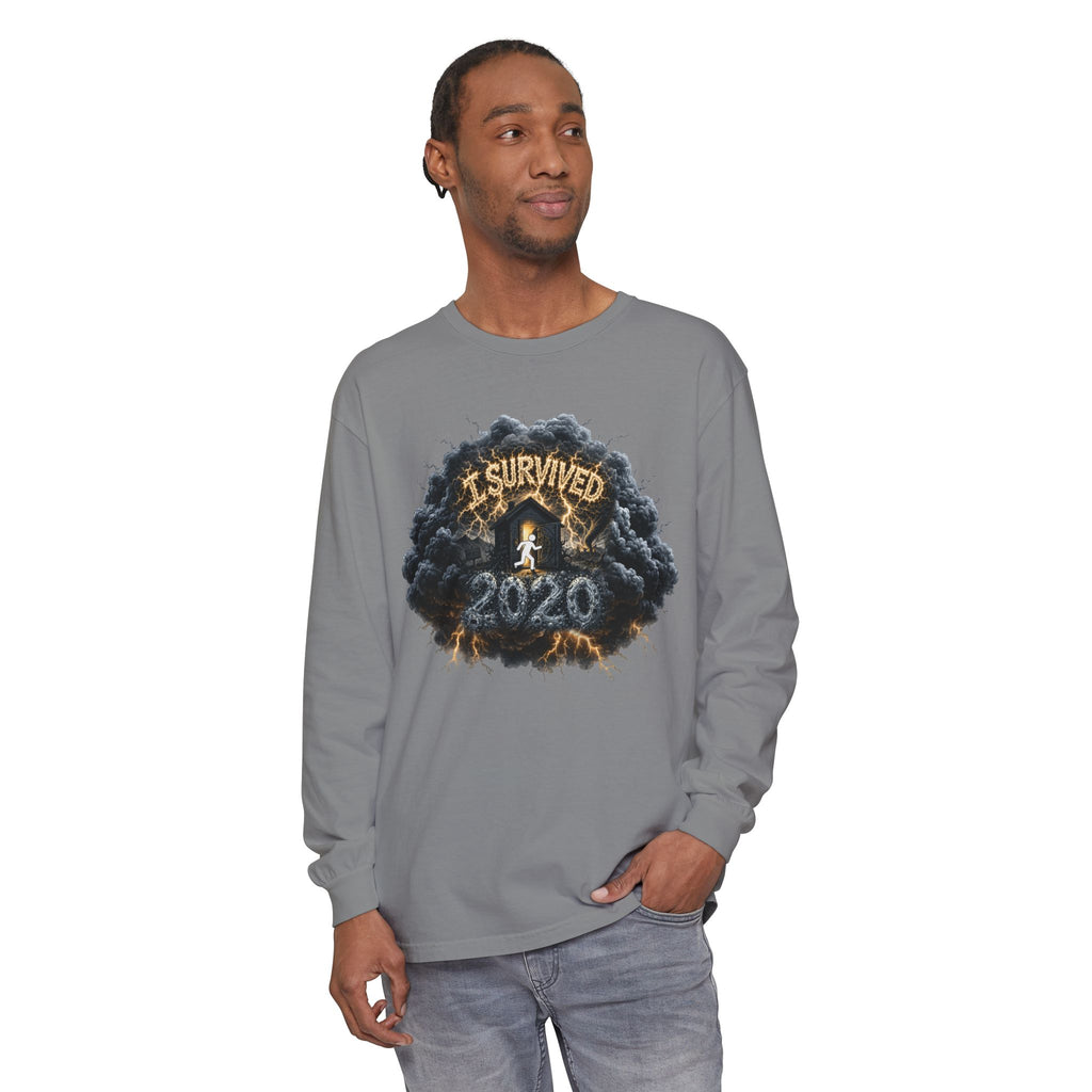 I Survived 2020 — Director's Cut Original Design Teaser Tee | Season 1 Premiere Drop Unisex Garment-Dyed Long Sleeve T-Shirt