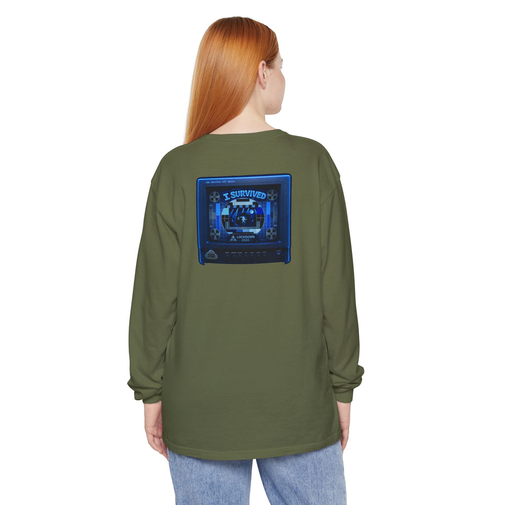 I Survived 2020 — "Please Stand By" Test Pattern Tee Lockdown Edition Summer Exclusive Unisex Garment-Dyed Long Sleeve T-Shirt
