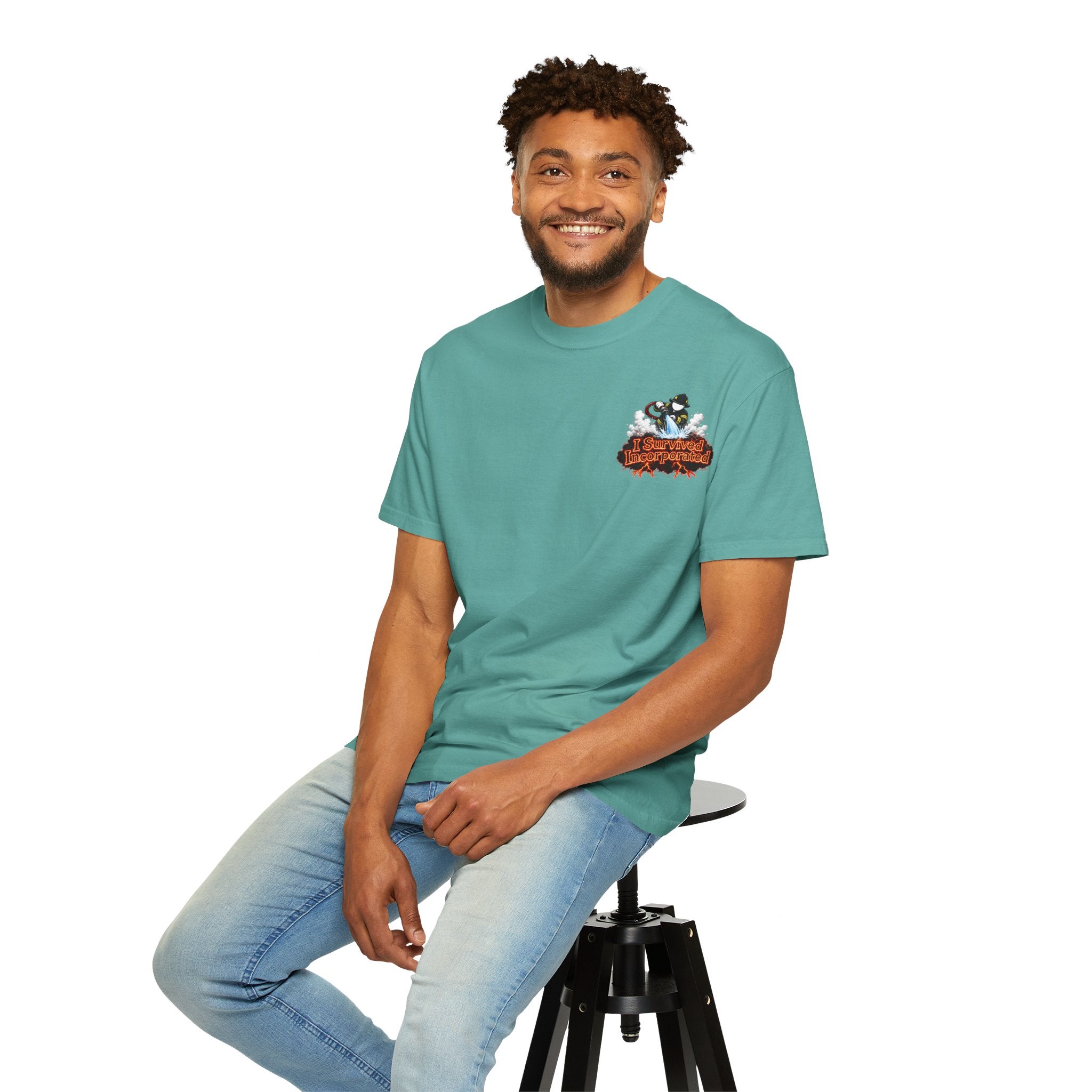 I Survived 2020 — "Please Stand By" Test Pattern Tee Wildfire Signal Edition Summer Premiere Unisex Garment-Dyed T-shirt
