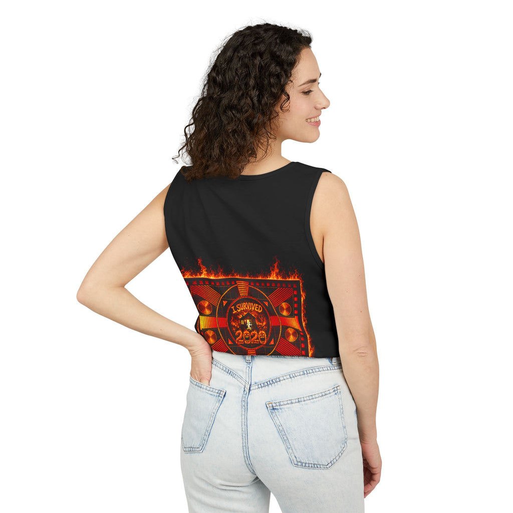 I Survived 2020 — "Please Stand By" Test Pattern Tee Wildfire Signal Edition Summer Premiere Unisex Garment-Dyed Tank Top