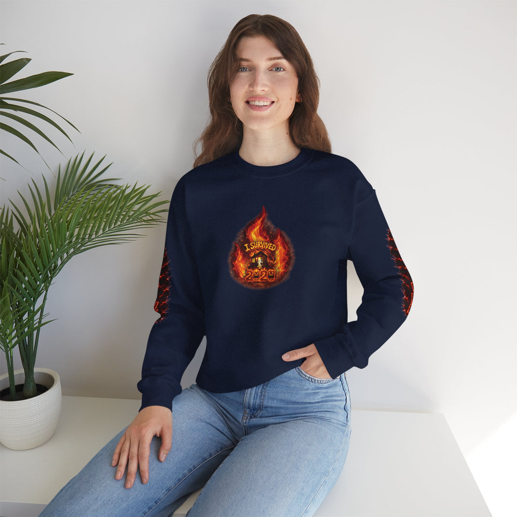 I Survived 2020 — WILDFIRES S2:E2: Director's Cut "The Bobcat Fire" Memorial Unisex Heavy Blend™ Crewneck Sweatshirt