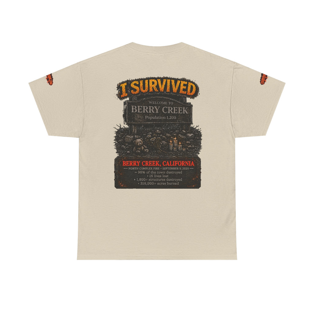 I Survived 2020 — Director's Cut S2:E1 "Berry Creek" | Wildfire Edition Memorial Unisex Heavy Cotton Tee (SPECIAL EDITION)