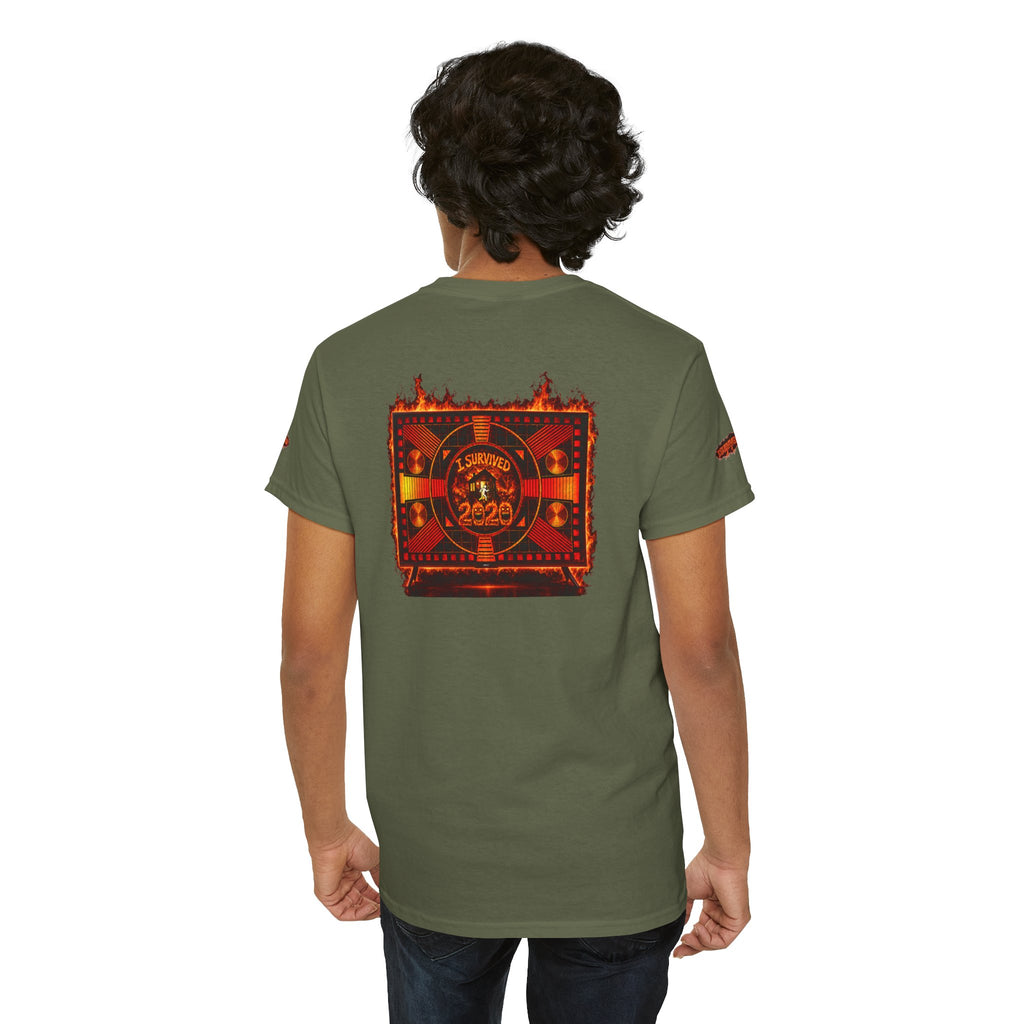 I Survived 2020 — "Please Stand By" Test Pattern Tee Wildfire Signal Special Edition Summer Premiere Unisex Heavy Cotton Tee