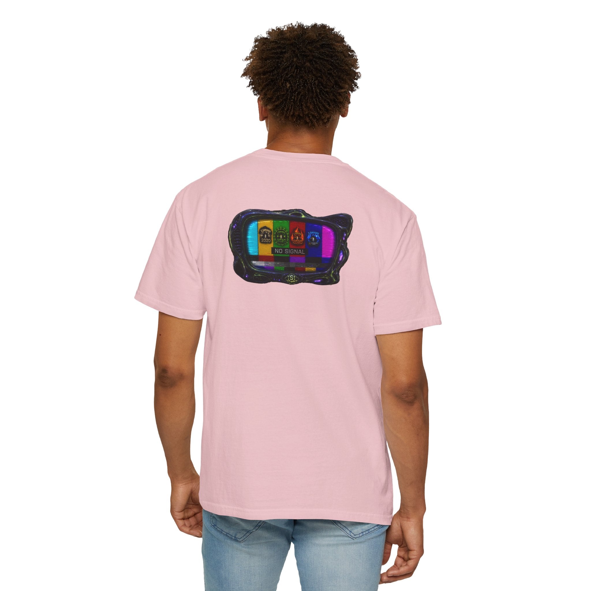 I Survived 2020 — "No Signal" Test Pattern Tee Alien Broadcast Finale Summer Premiere Unisex Garment-Dyed T-shirt