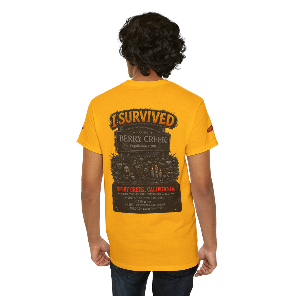 I Survived 2020 — Director's Cut S2:E1 "Berry Creek" | Wildfire Edition Memorial Unisex Heavy Cotton Tee (SPECIAL EDITION)