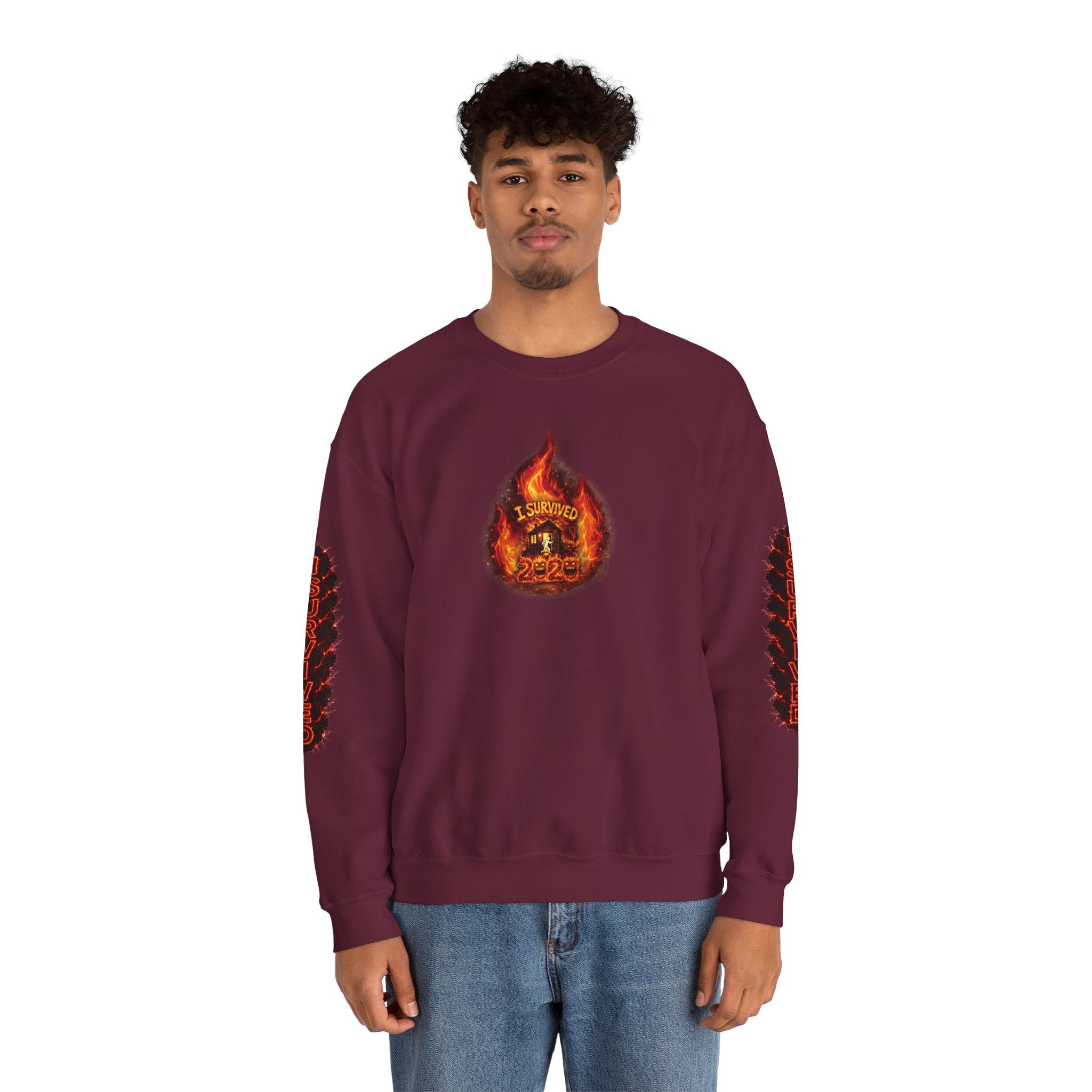 I Survived 2020 — WILDFIRES S2:E3: Director's Cut "The California Wildfires" Memorial Unisex Heavy Blend™ Crewneck Sweatshirt