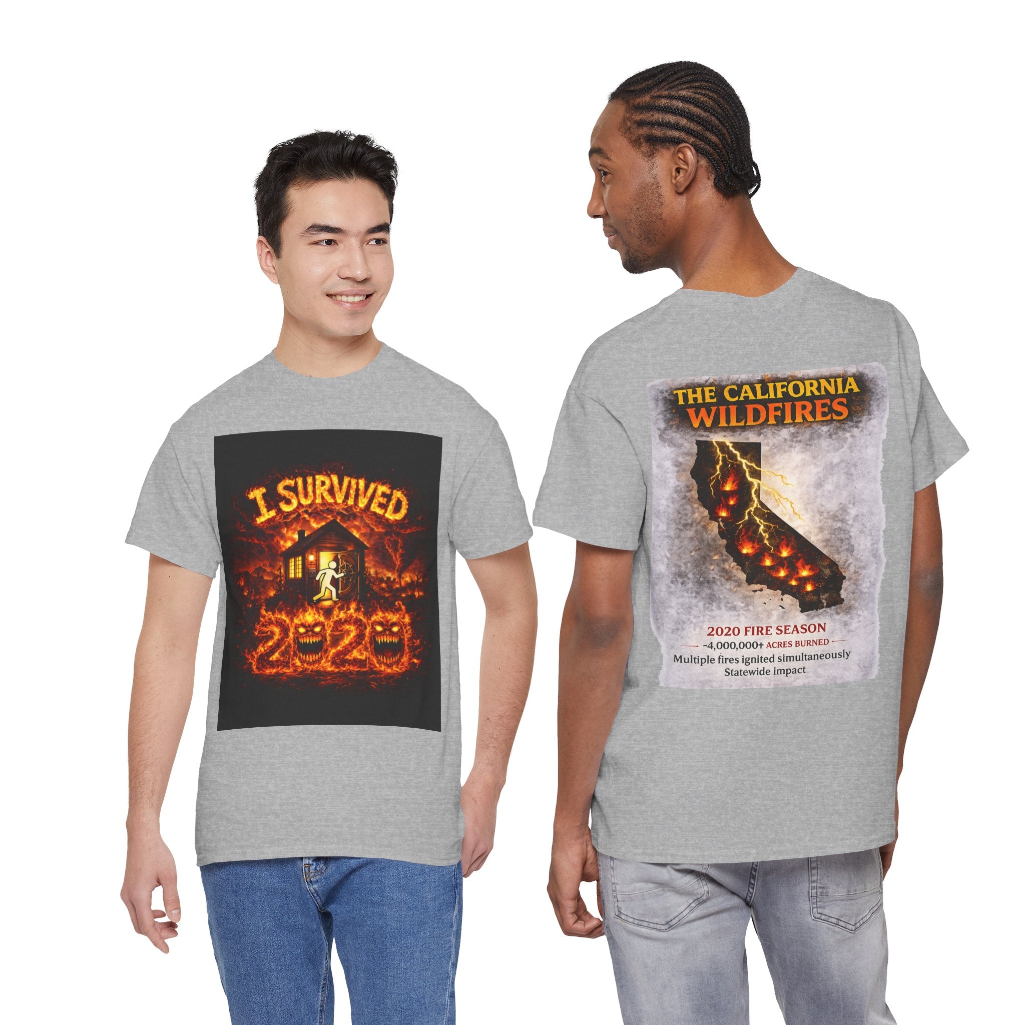 I Survived 2020 — WILDFIRES S2:E3: "The California Wildfires" Unisex Heavy Cotton Tee