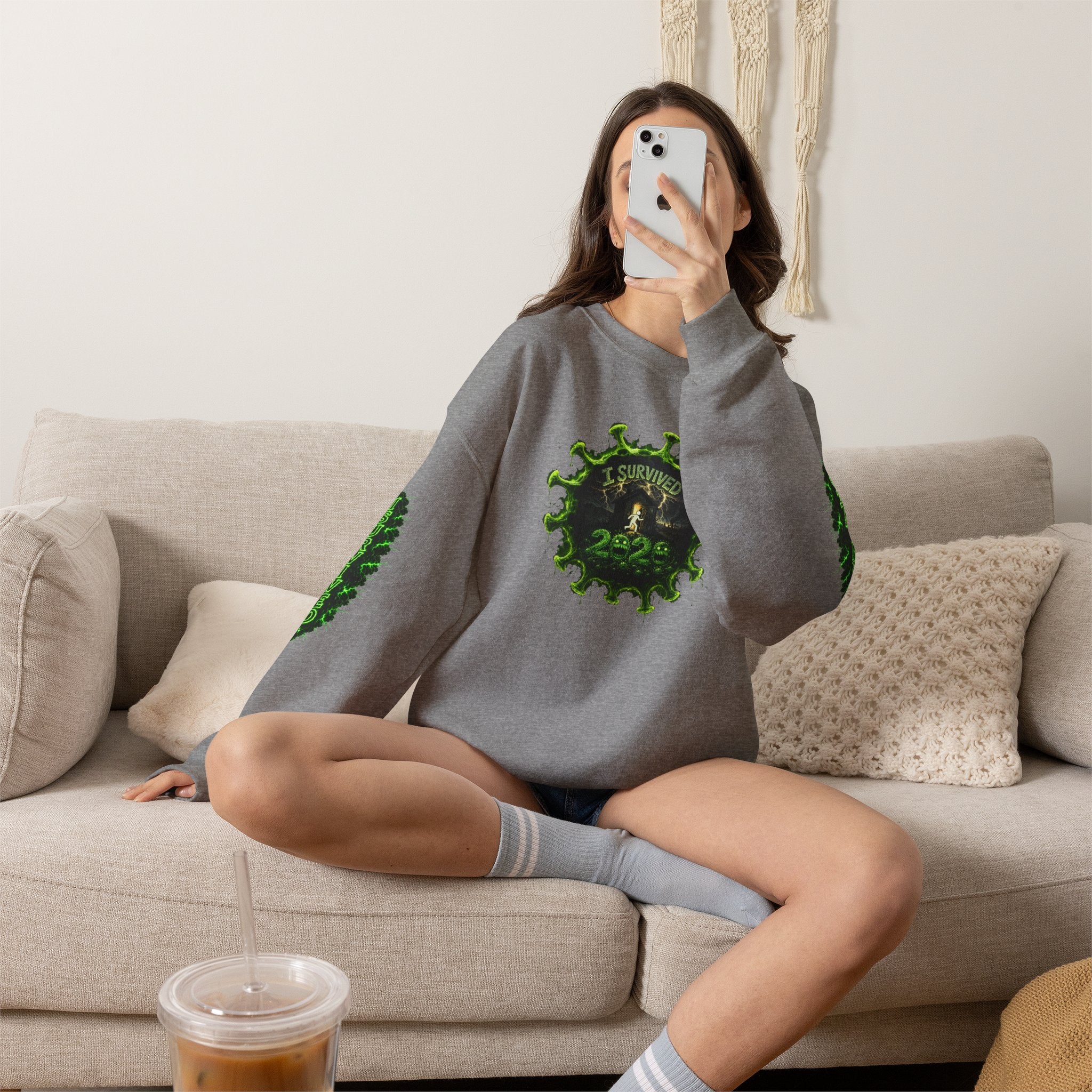I Survived 2020 — PANDEMIC S1:E4: Director's Cut "Mask Madness" Unisex Heavy Blend™ Crewneck Sweatshirt