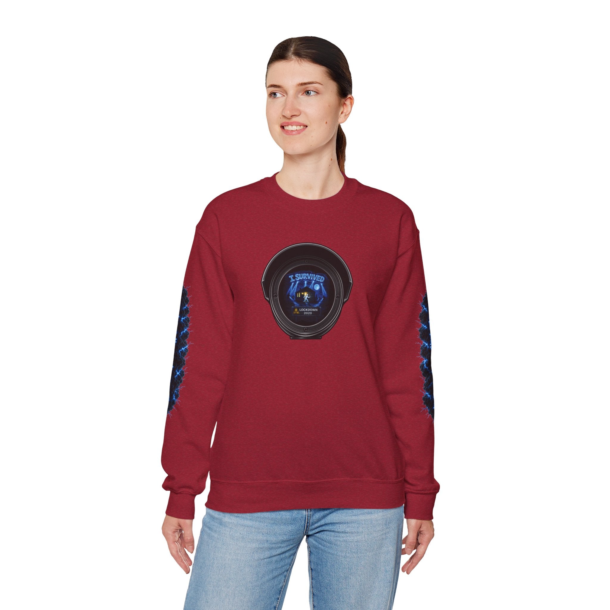 I Survived 2020 — LOCKDOWN S3:E4: Director's Cut "Working From Home" Unisex Heavy Blend™ Crewneck Sweatshirt