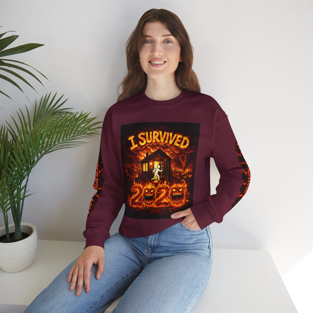 I Survived 2020 — WILDFIRES S2:E4: "Western U.S." Memorial Unisex Heavy Blend™ Crewneck Sweatshirt