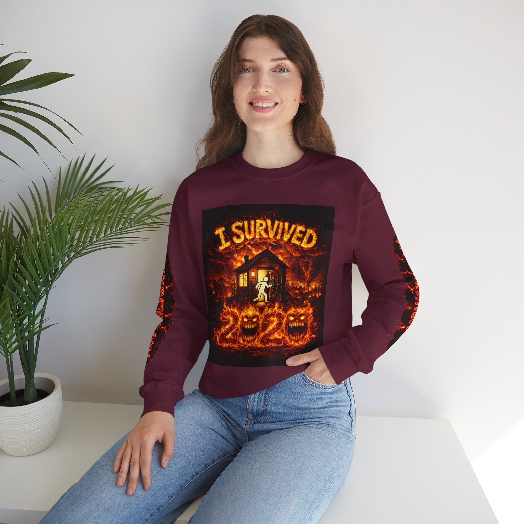 I Survived 2020 — WILDFIRES S2:E4: "Western U.S." Memorial Unisex Heavy Blend™ Crewneck Sweatshirt