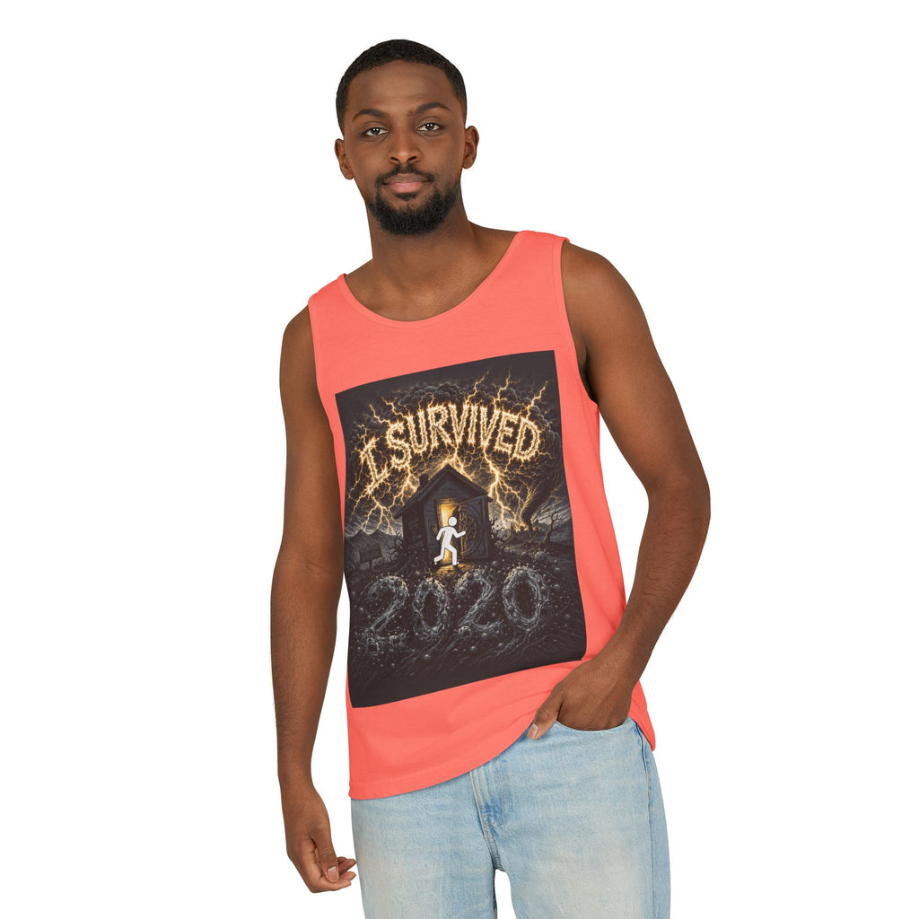 I Survived 2020 — Original Design Teaser Tee | Season 1 Premiere Drop Unisex Garment-Dyed Tank Top