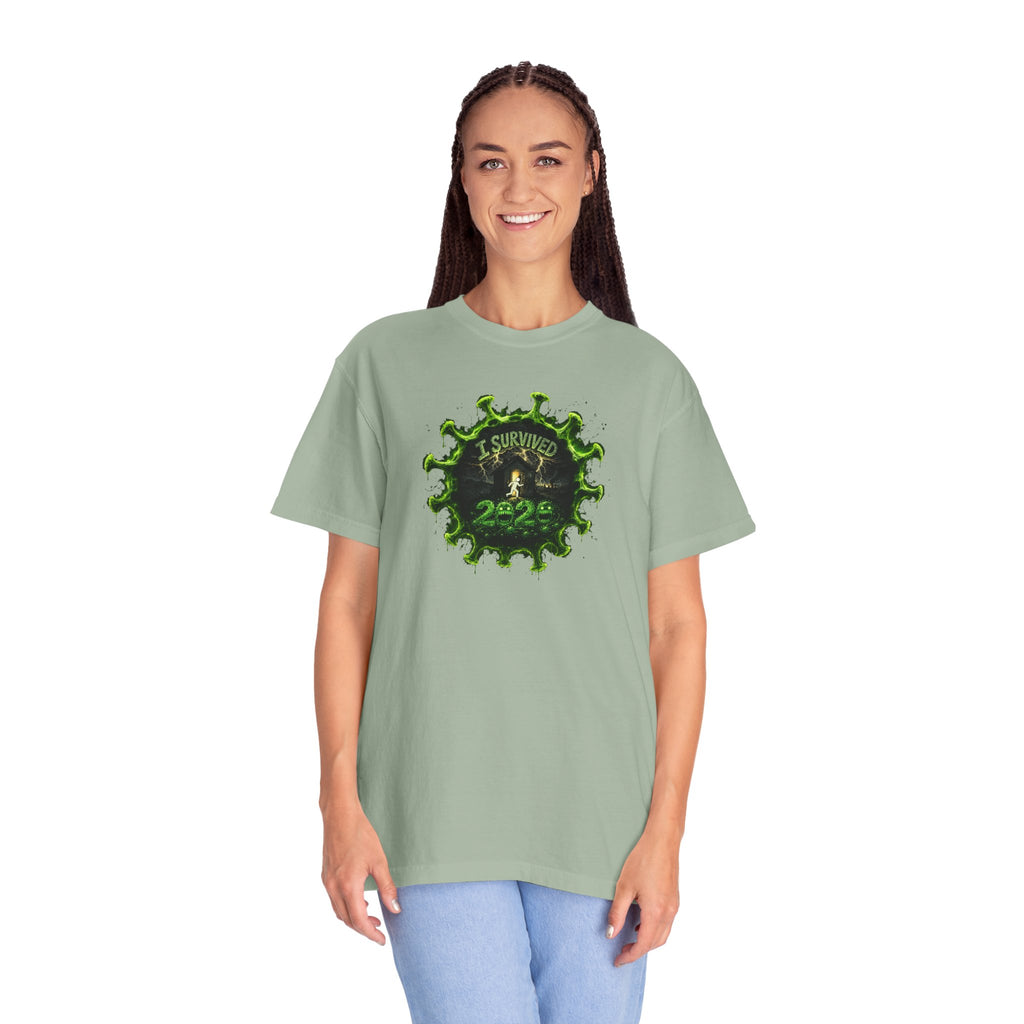 I Survived 2020 —  PANDEMIC S1:E1: Director's Cut "COVID-19: The Coronavirus" Unisex Garment-Dyed T-shirt
