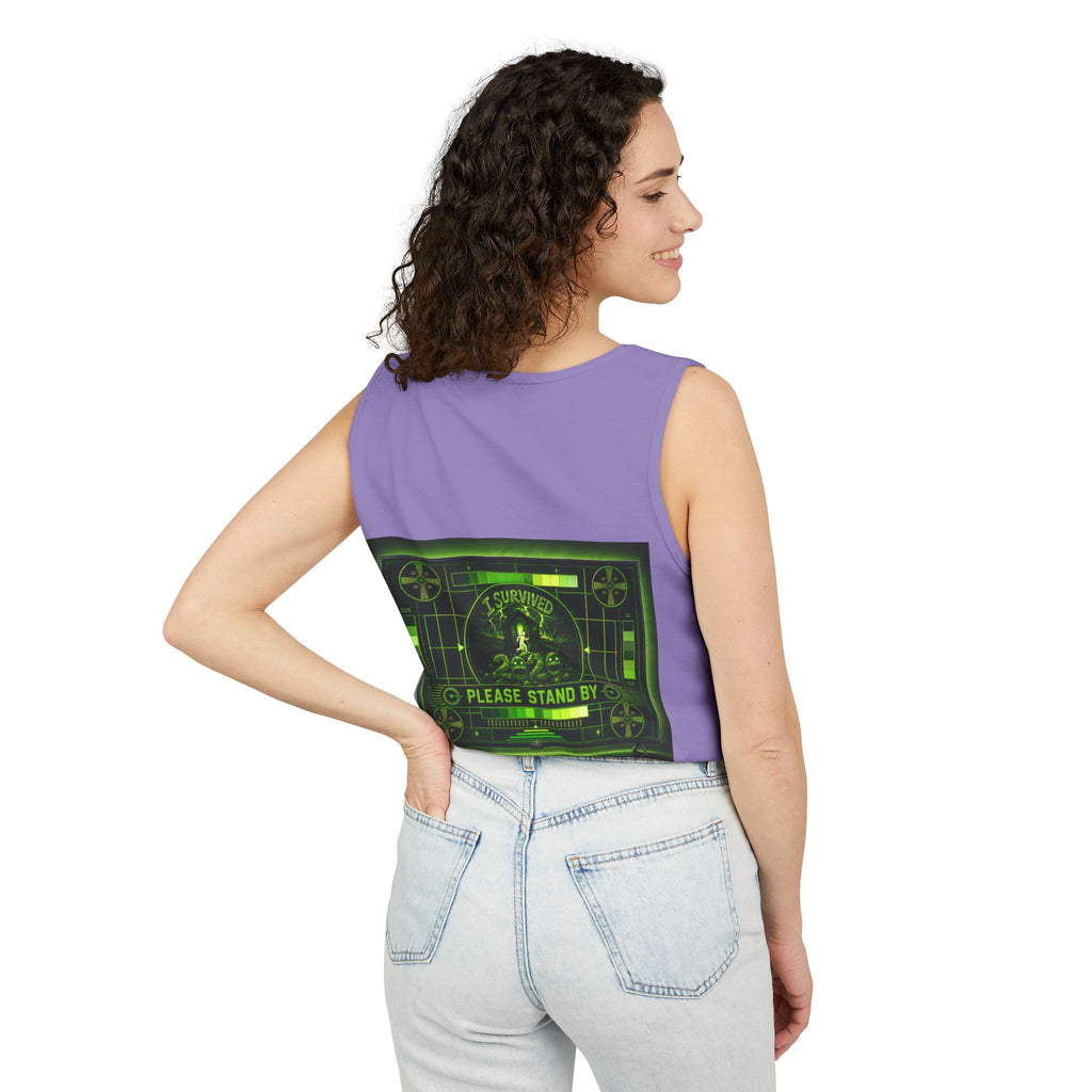 I Survived 2020 — "Please Stand By" Test Pattern Toxic Signal Tee Summer Premiere Unisex Garment-Dyed Tank Top