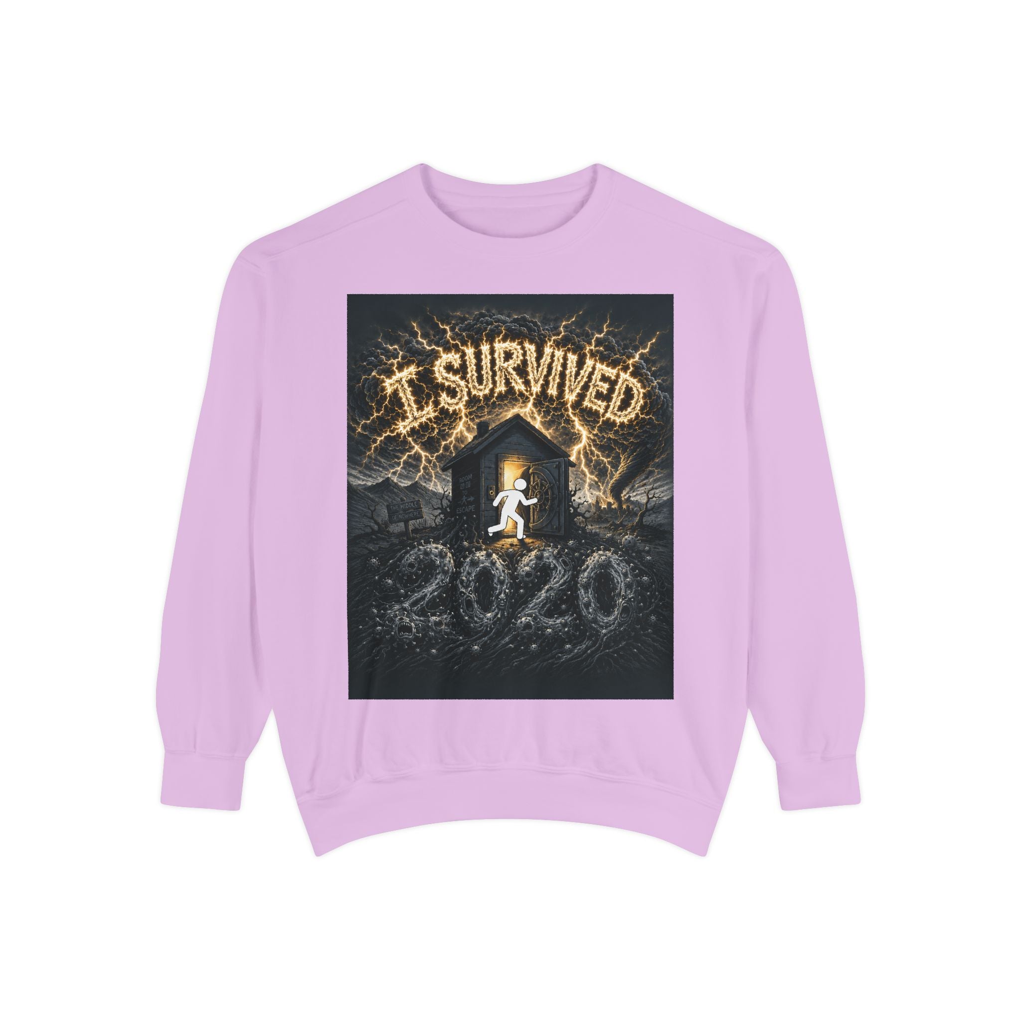 I Survived 2020 — Original Design Teaser Sweatshirt | Season 1 Premiere Drop Unisex Garment-Dyed Sweatshirt