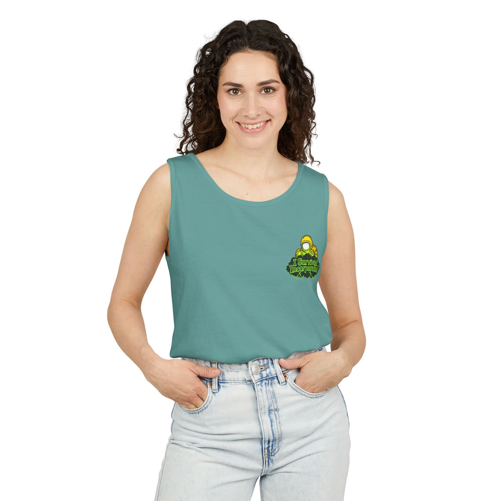 I Survived 2020 — "Please Stand By" Test Pattern Toxic Signal Tee Summer Premiere Unisex Garment-Dyed Tank Top