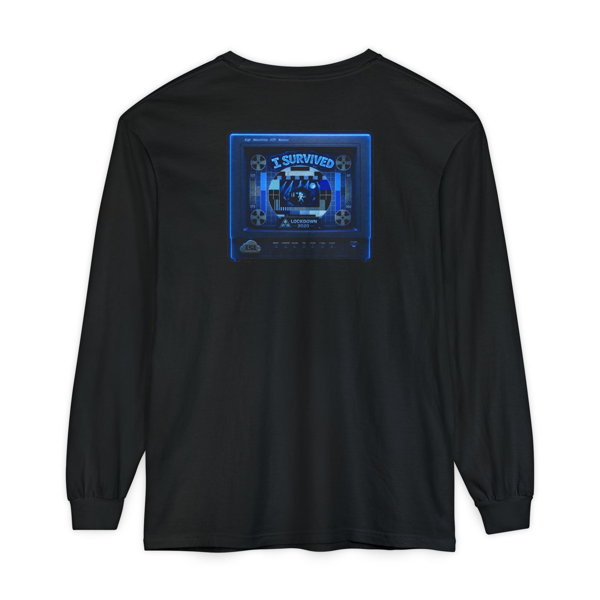 I Survived 2020 — "Please Stand By" Test Pattern Tee Lockdown Edition Summer Exclusive Unisex Garment-Dyed Long Sleeve T-Shirt