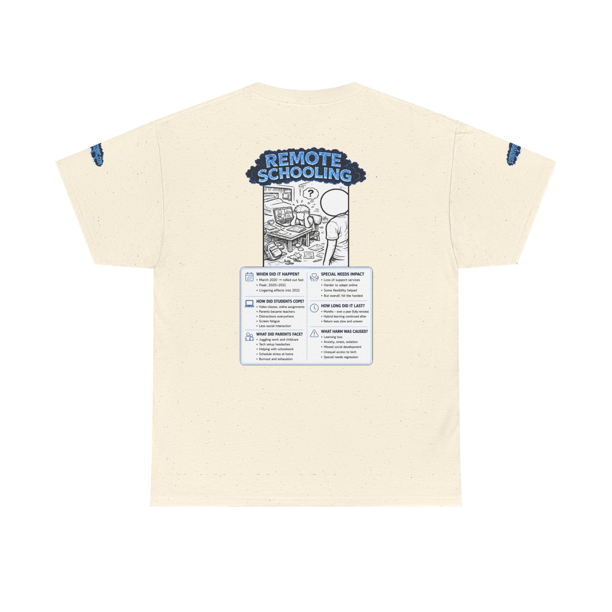I Survived 2020 — LOCKDOWN S3:E3: Special Edition "Remote Schooling" Unisex Heavy Cotton Tee