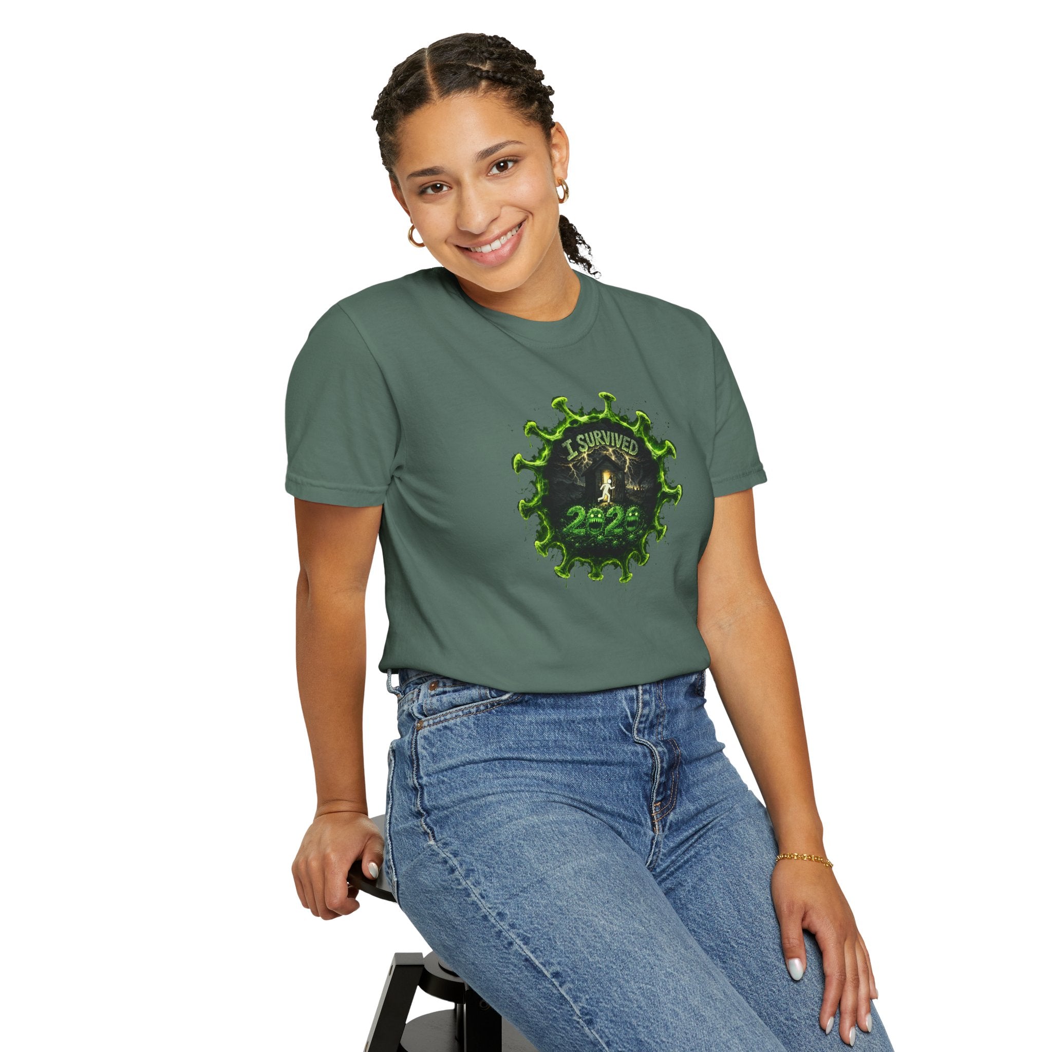 I Survived 2020 — PANDEMIC S1:E3: Director's Cut "The Jab!" Unisex Garment-Dyed T-shirt