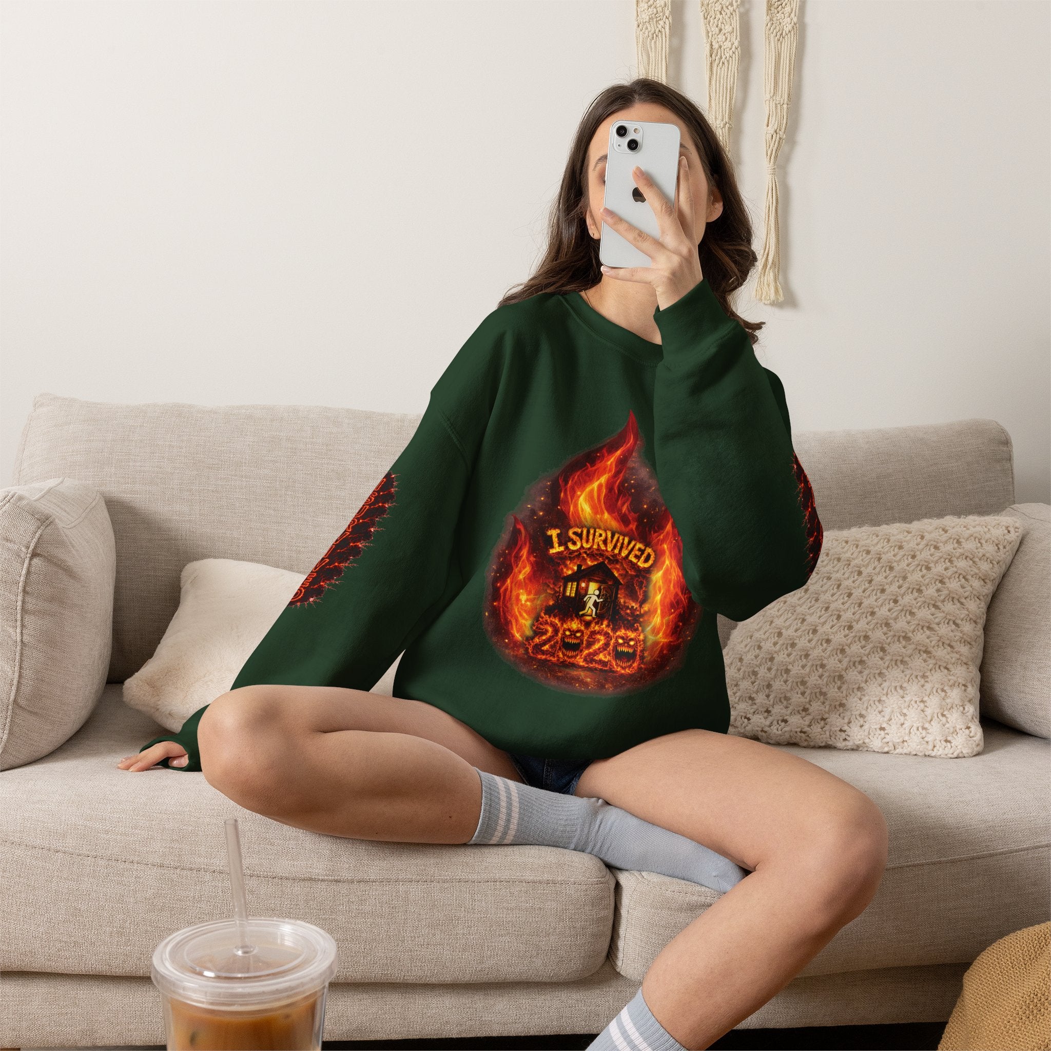 I Survived 2020 — Director's Cut S2:E3 "The California Wildfires" | Wildfire Edition Memorial Unisex Heavy Blend™ Crewneck Sweatshirt