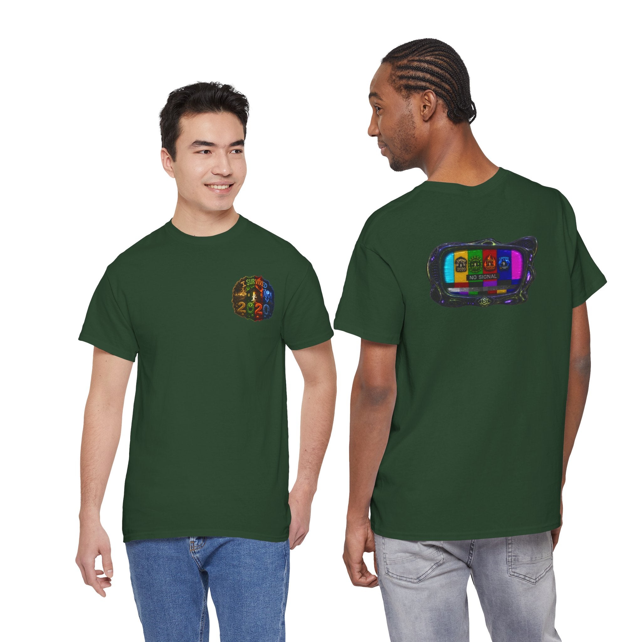 I Survived 2020 — "No Signal" Test Pattern Tee Alien Broadcast Finale Summer Premiere Unisex Heavy Cotton Tee