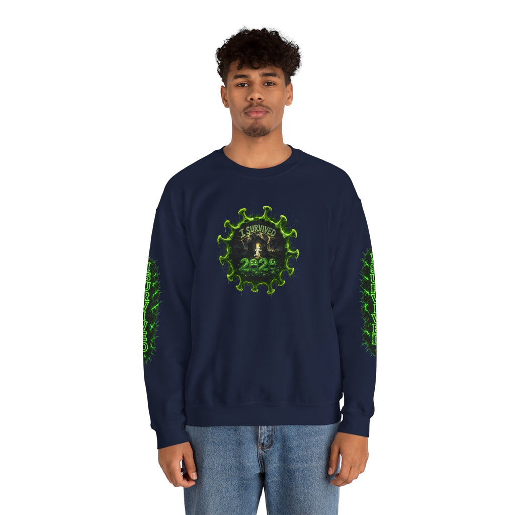 I Survived 2020 — PANDEMIC S1:E3: Director's Cut "The Jab!" Unisex Heavy Blend™ Crewneck Sweatshirt